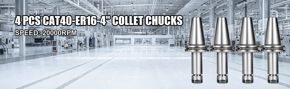 4 X TOTALE Portautensili CAT40-ER16 Mandrini A Pinza - Foto 5