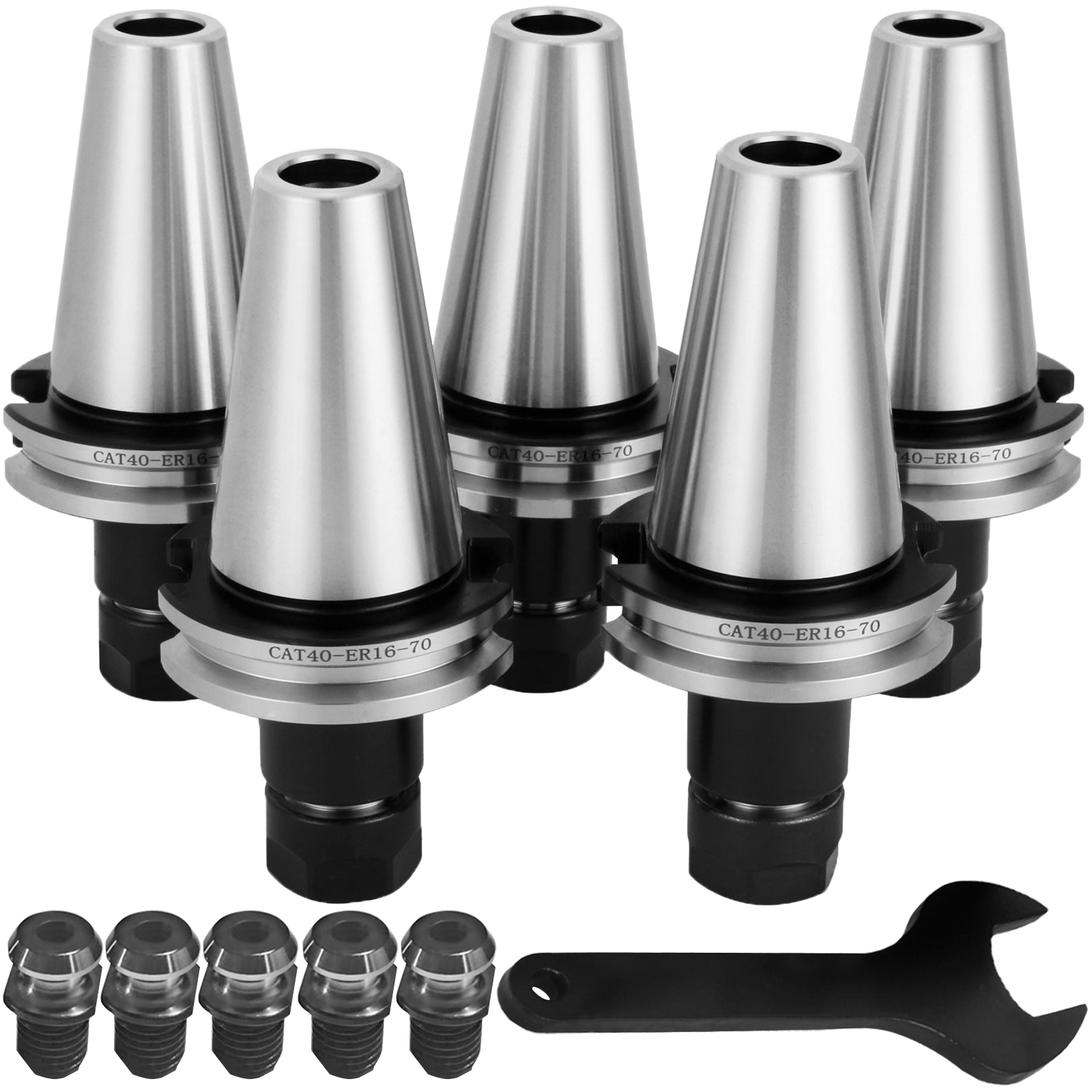 8pc CAT40 ER16 Collet Chuck Tool Holder Set – 2.76" Length, G2.5 20000 RPM, Balanced