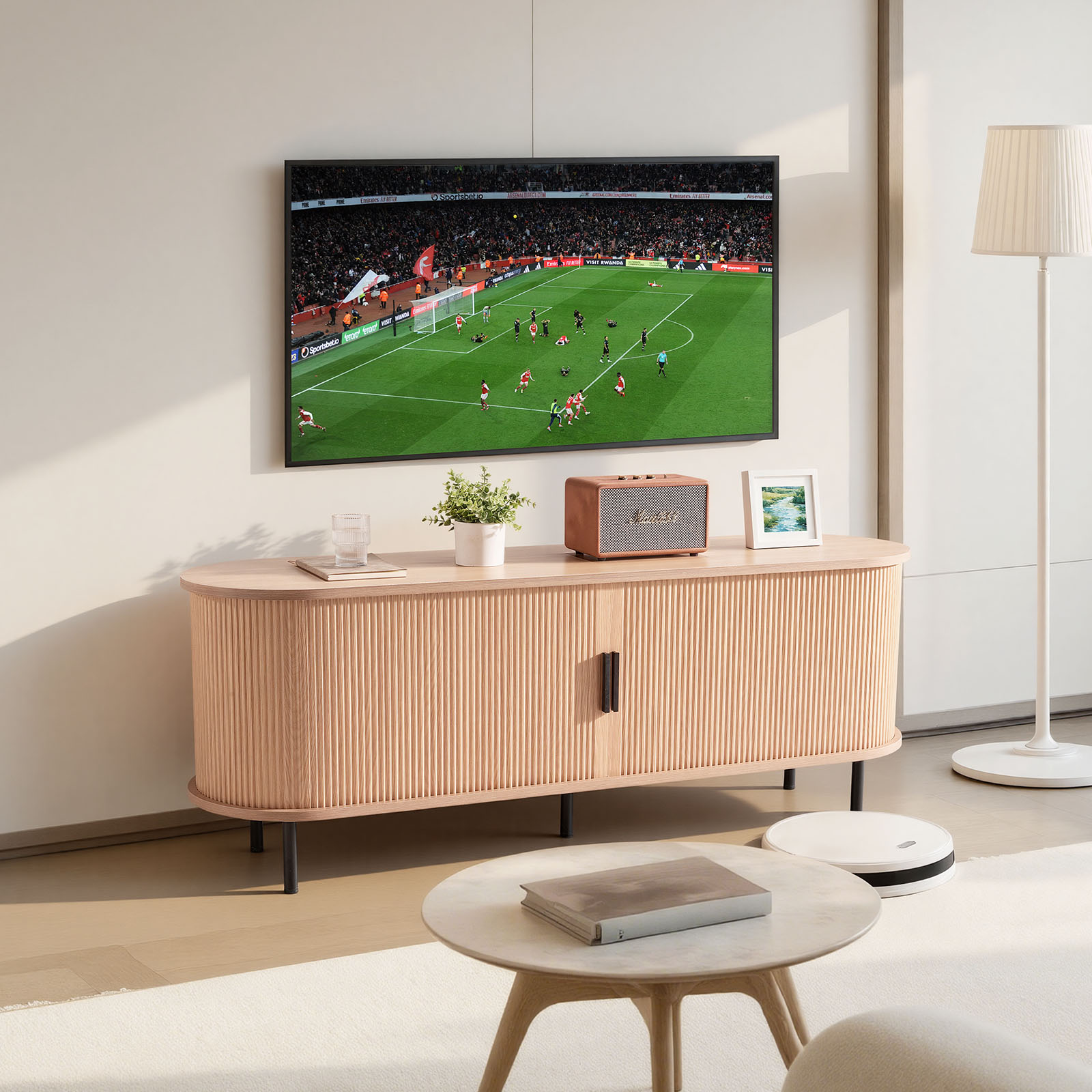Boho/mid Century Style Entertainment Unit For Tvs Up To 58 /