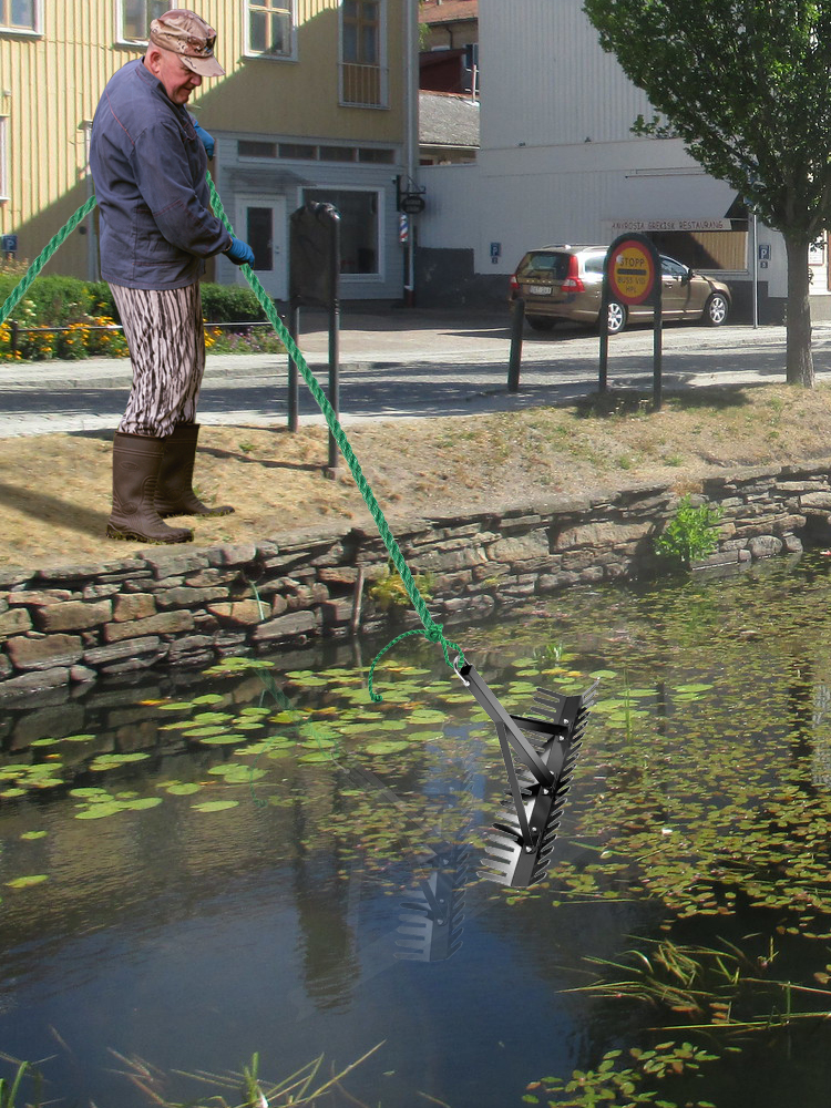 VEVOR Pond Rake, 24 inch Aquatic Weed Rake, Double Sided Lake Weed