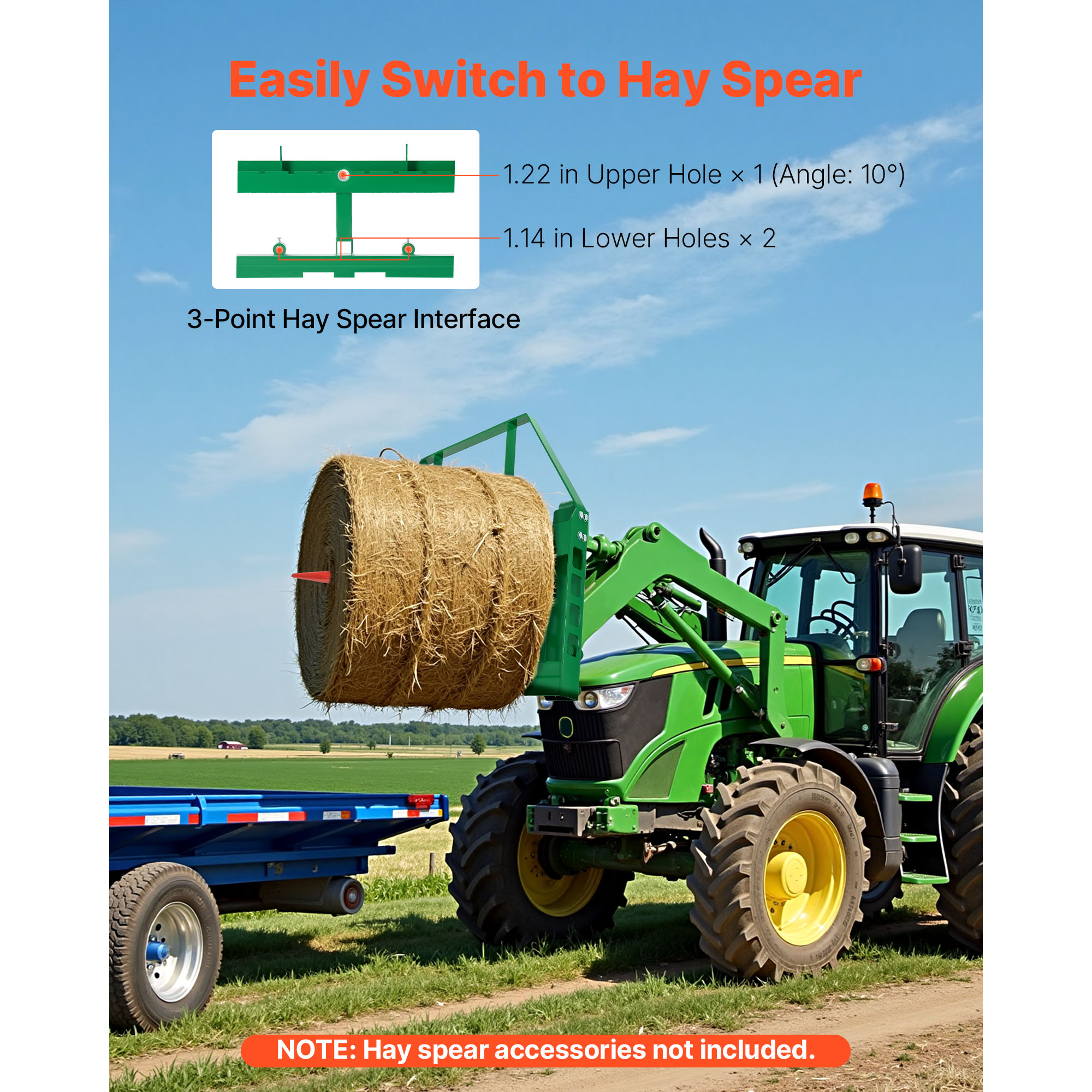 Uimoso Pallet Fork Frame Attachment w/36/42/48" Skid Steer Forks, 2600/4000 lbs