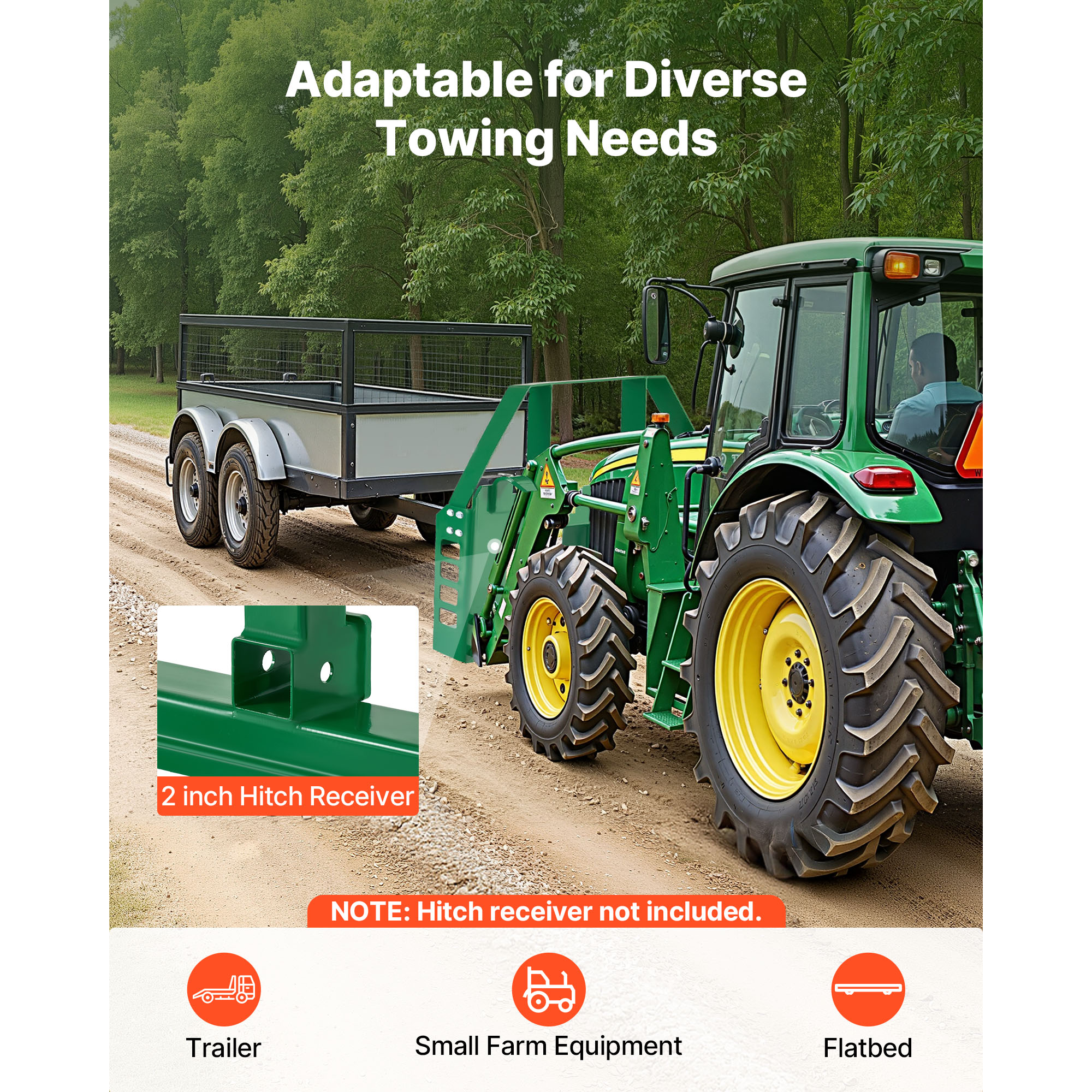 Uimoso Pallet Fork Frame Attachment w/36/42/48" Skid Steer Forks, 2600/4000 lbs