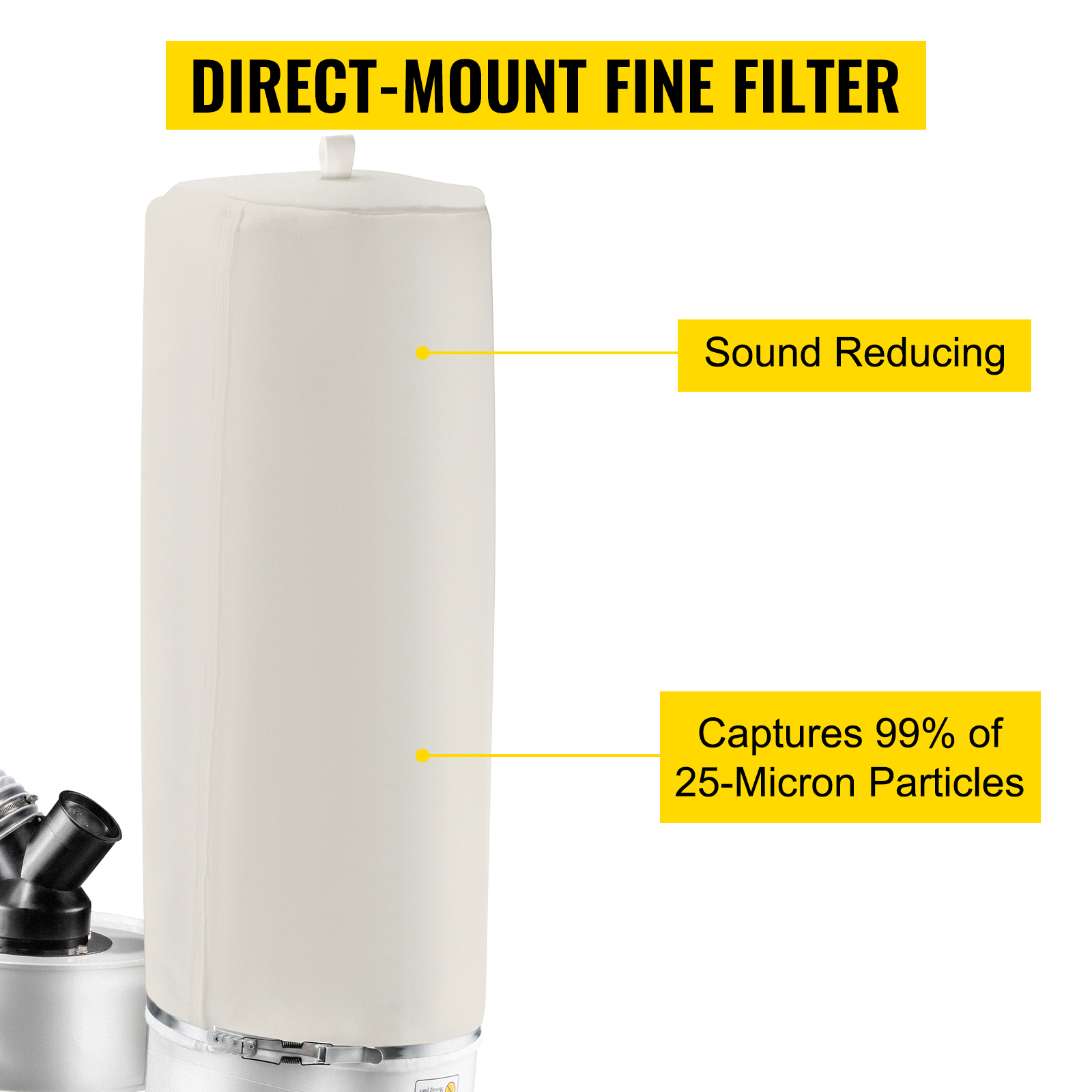 VEVOR Vortex Dust Collector Woodworking Dust Collector 1.5HP 220V w/ Mobile Base