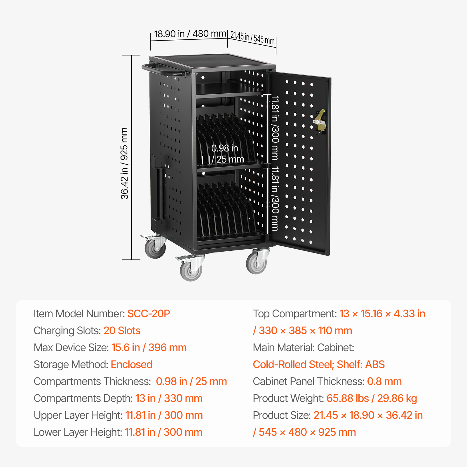 Charging Cart Mobile Locking/Open Charging Cart 16-36 Devices for Laptop&Tablet - Picture 21 of 74