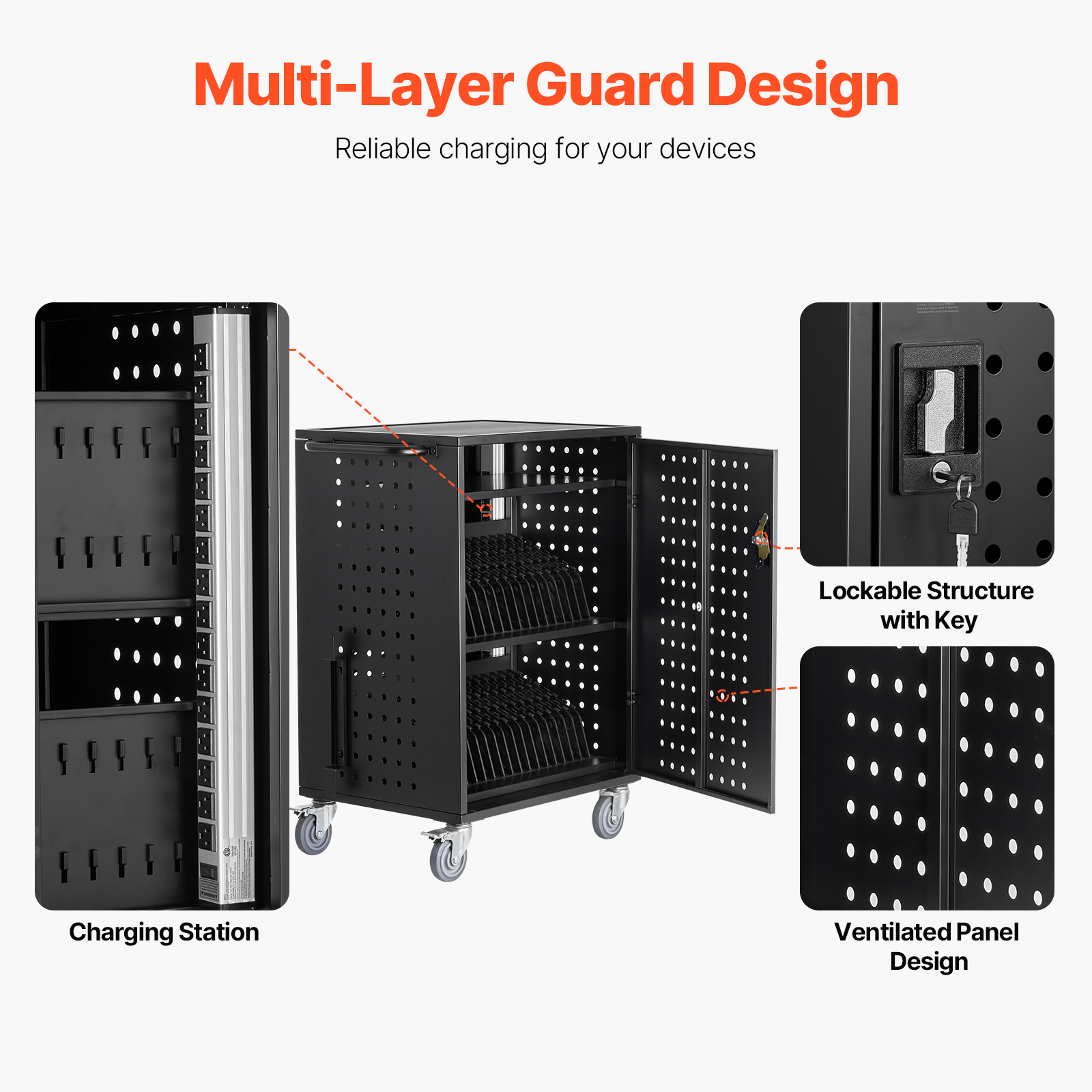 Charging Cart Mobile Locking/Open Charging Cart 16-36 Devices for Laptop&Tablet - Picture 53 of 74
