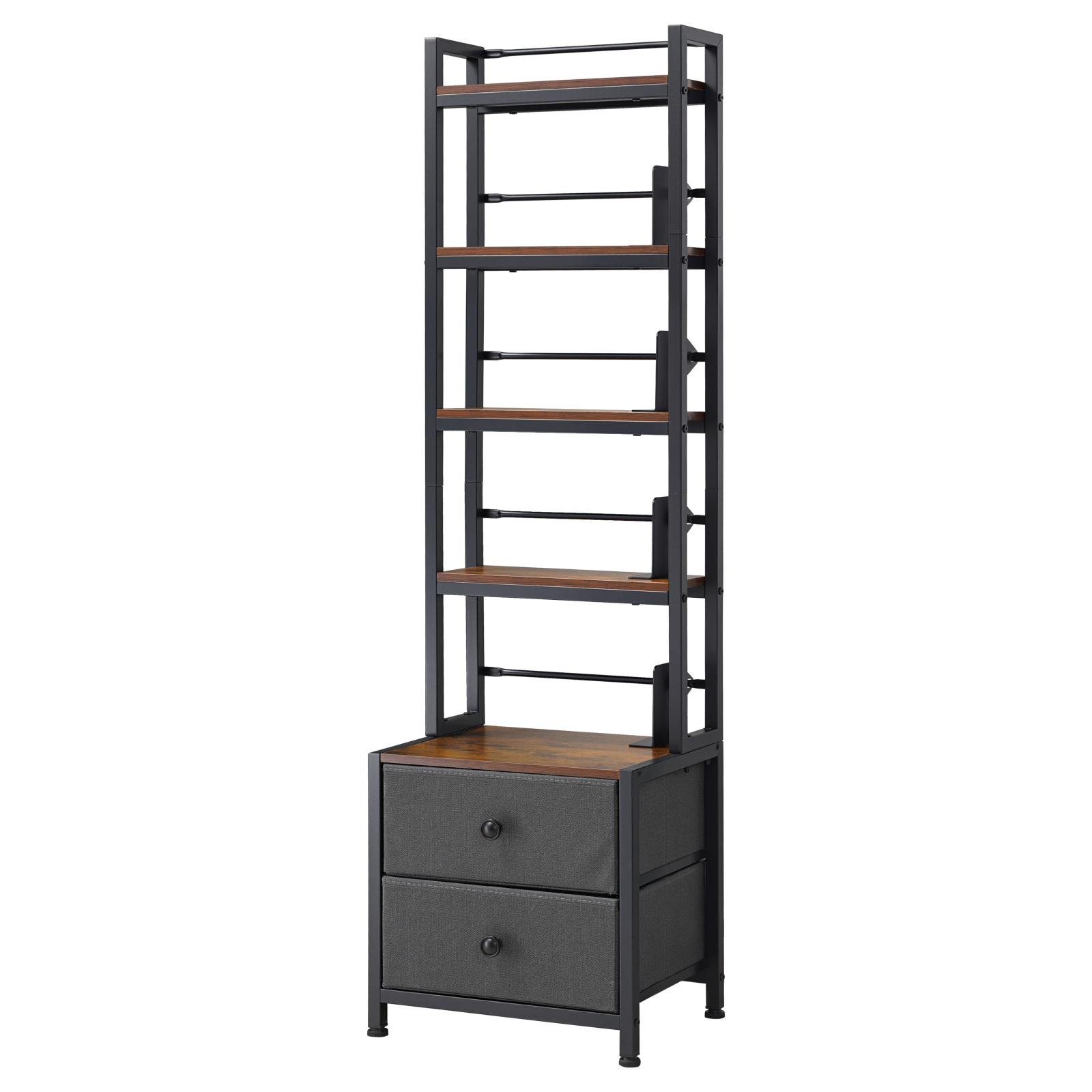 Uimoso Media Storage Cabinet with Adjustable Tiers and Multiple Compartments