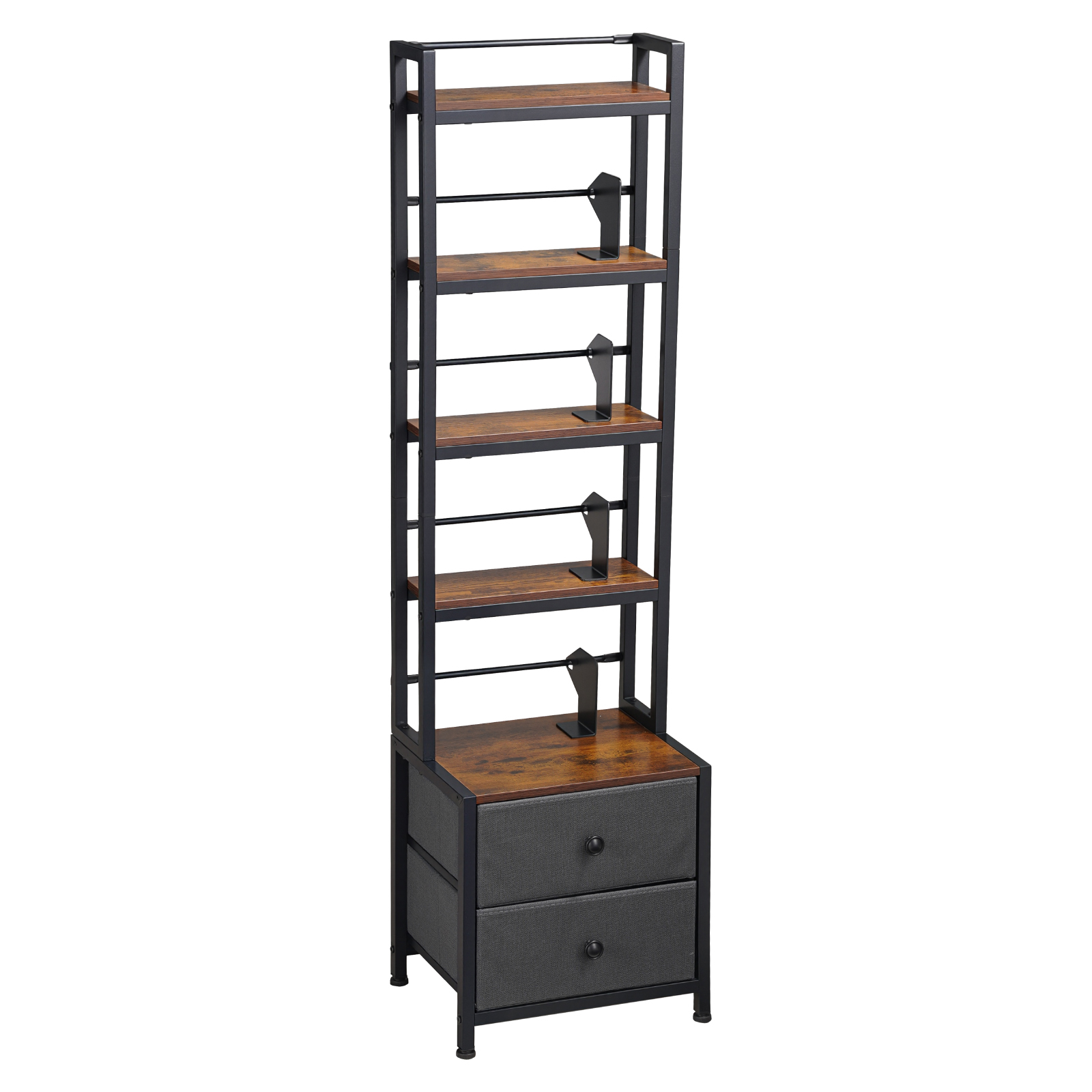 Uimoso Media Storage Cabinet with Adjustable Tiers and Multiple Compartments