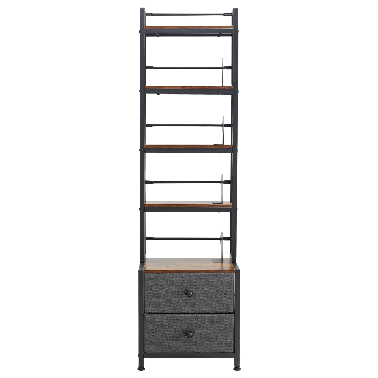 Uimoso Media Storage Cabinet with Adjustable Tiers and Multiple Compartments