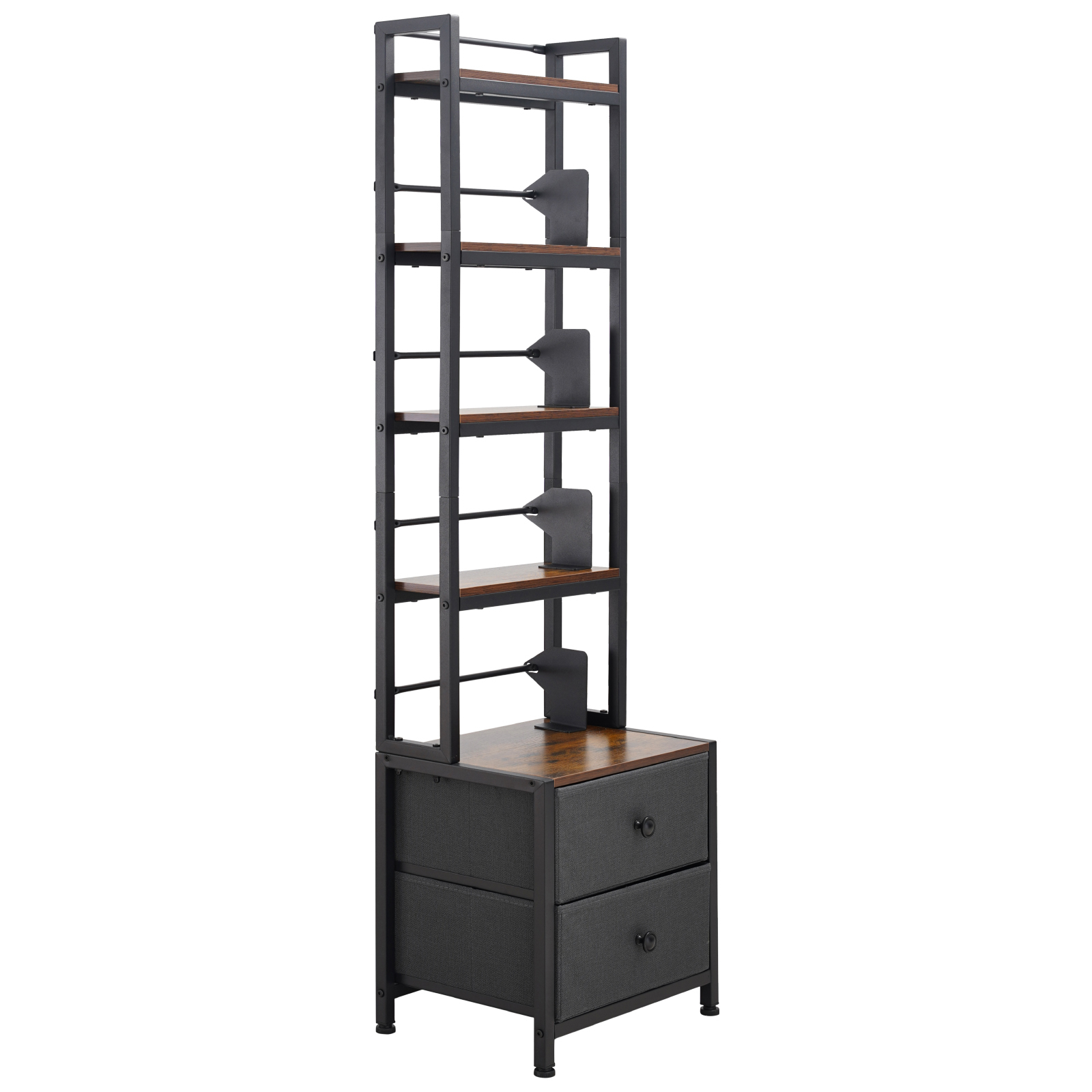Uimoso Media Storage Cabinet with Adjustable Tiers and Multiple Compartments
