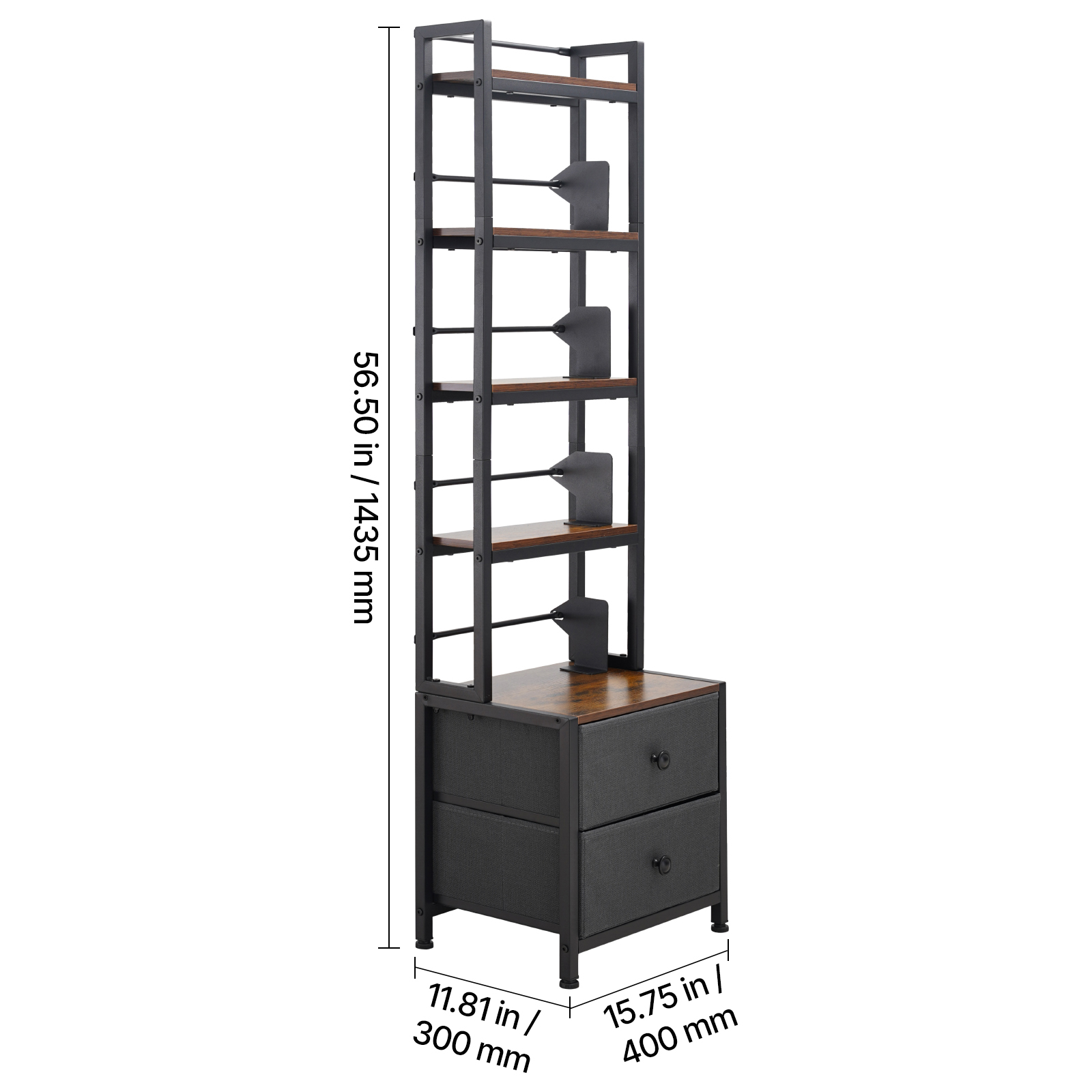 Uimoso Media Storage Cabinet with Adjustable Tiers and Multiple Compartments