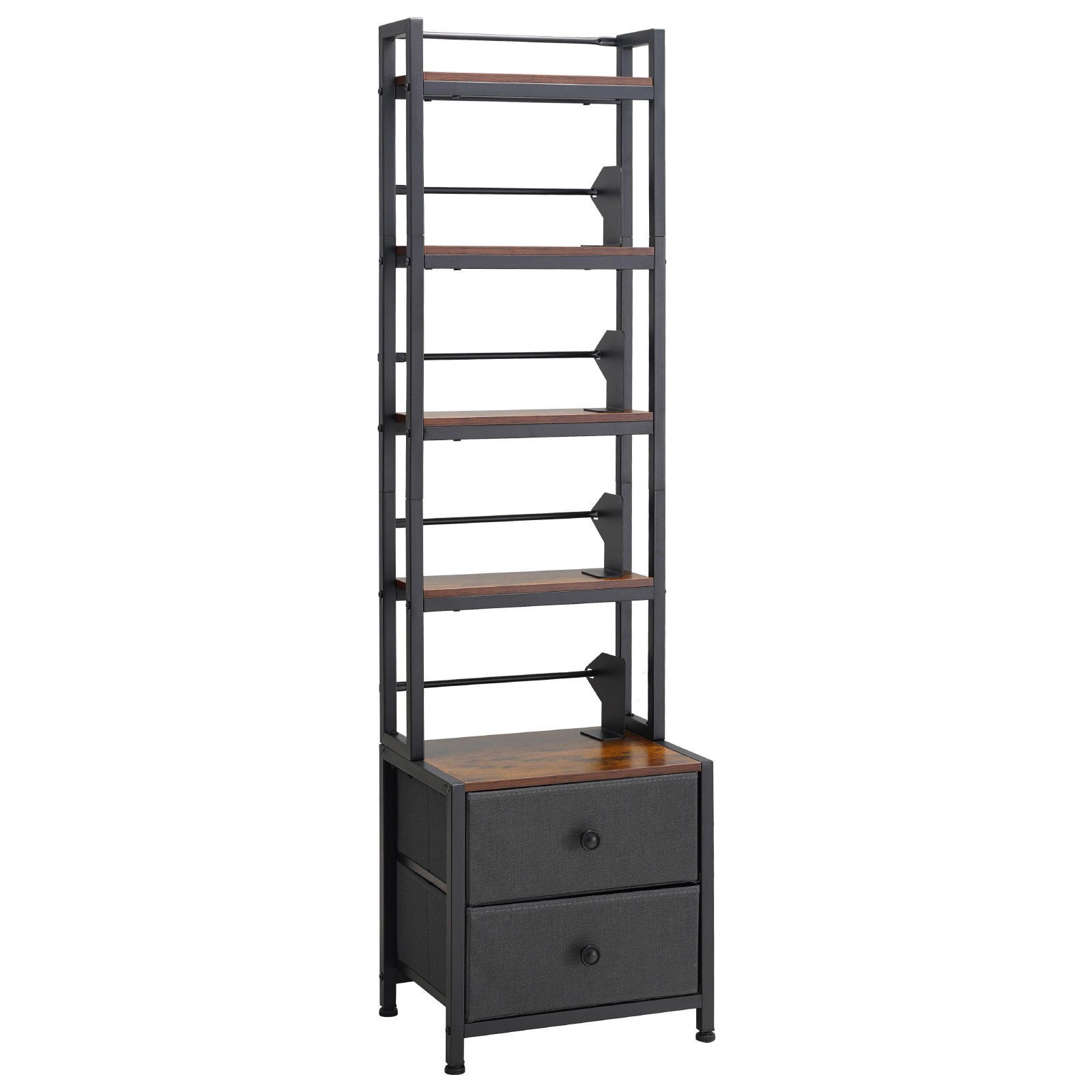 Uimoso Media Storage Cabinet with Adjustable Tiers and Multiple Compartments