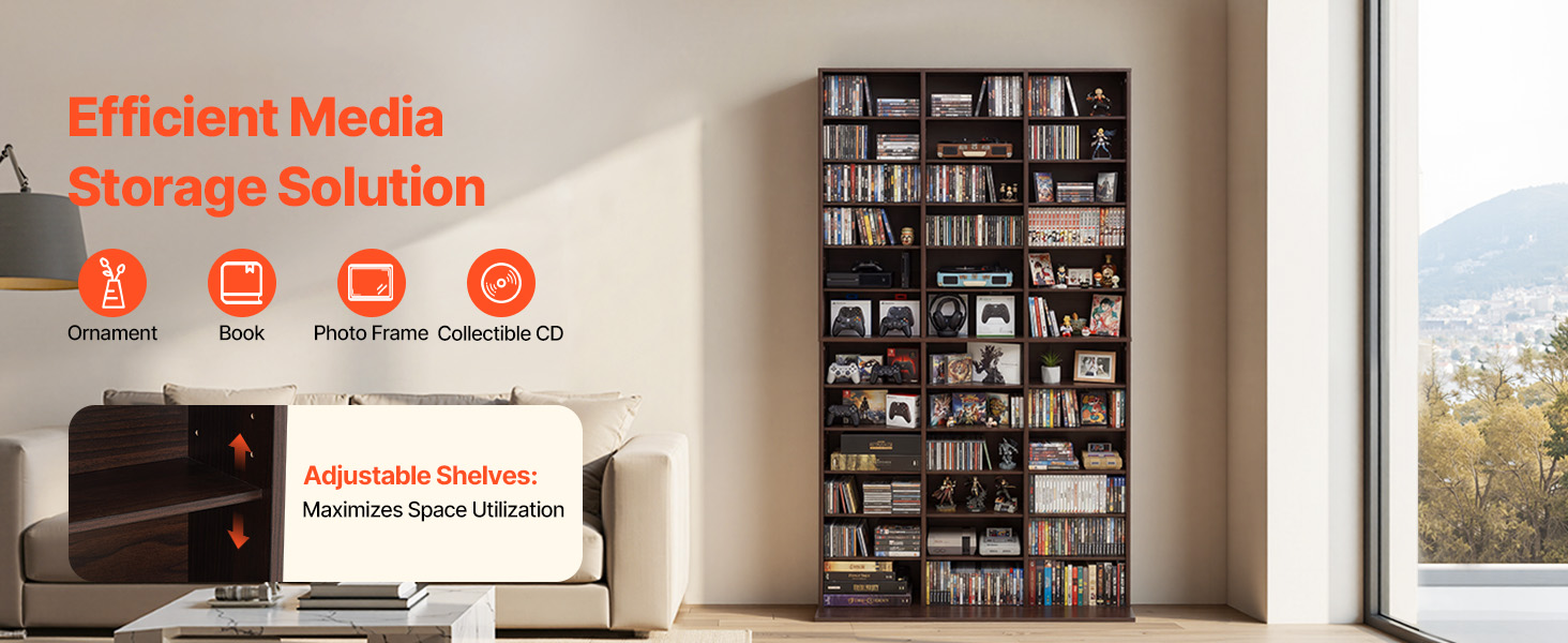 Uimoso 12-Tier Media Storage Cabinet with 36 DVD Organizer