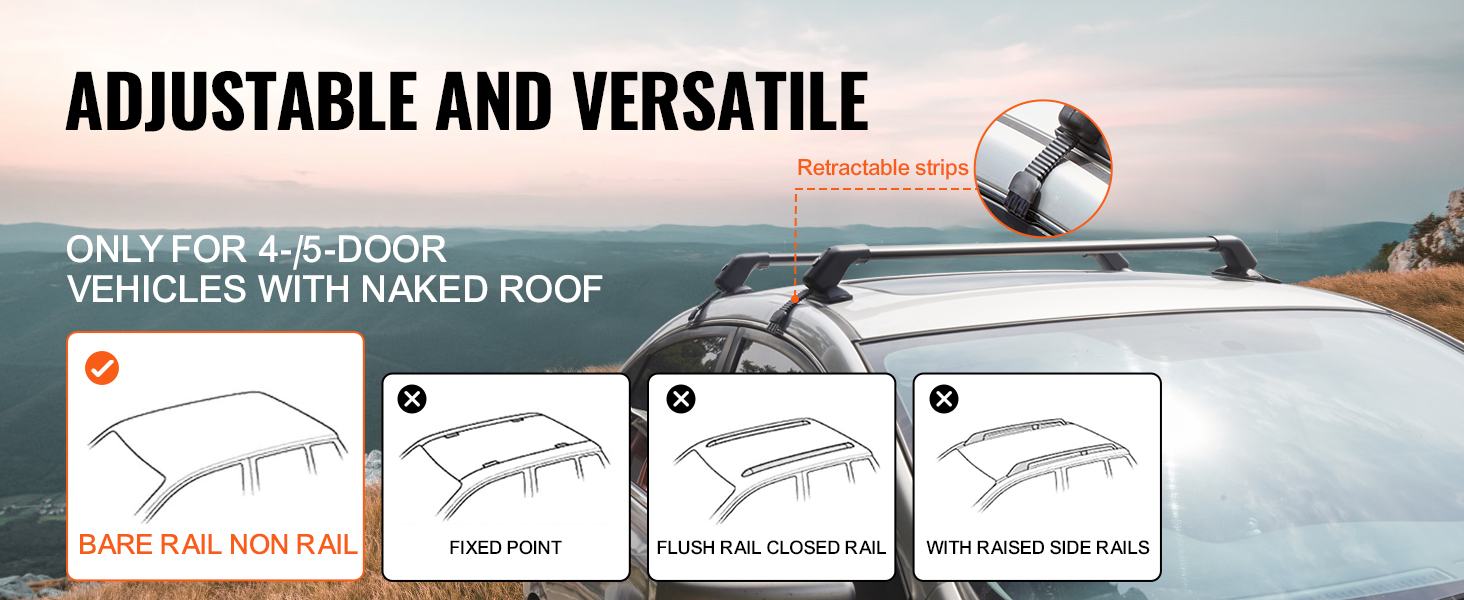 VEVOR Barres transversales universelles de galerie de toit, barres  transversales de toit en aluminium de 41