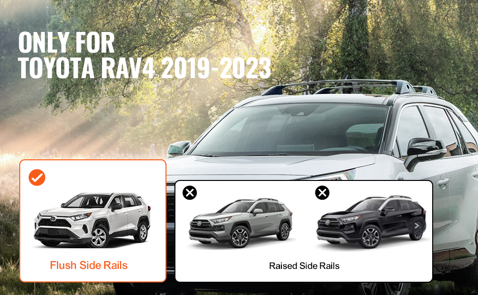 VEVOR VEVOR Roof Rack Cross Bars, Compatible with Toyota RAV4 2019-2023,  260lbs Load Capacity, Aluminum Anti-Rust Crossbars with Locks, Rooftop Cargo  Bag Luggage Carrier (Not Fit for Adventure/TRD Off-Road)