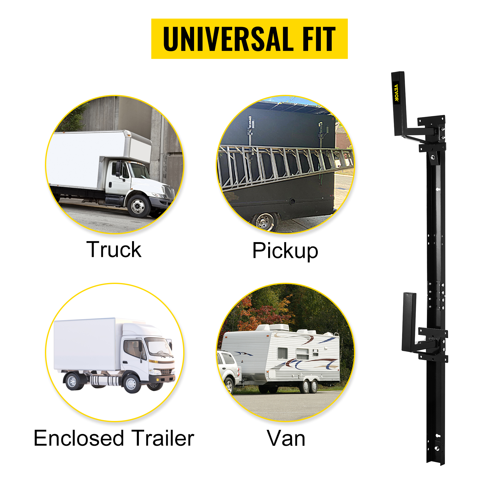 Trailer Exterior Side Wall Ladder Rack Kit Fit for Enclosed Trailer w/  Ropes
