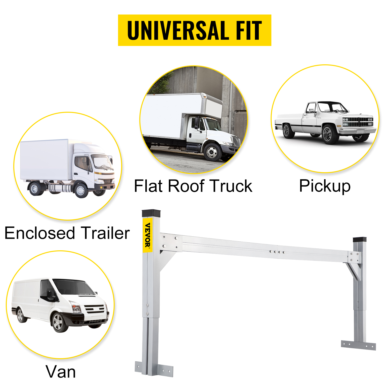 VEVOR Universal Roof Ladder Rack Fit For 6 2 8 3 Wide Vans 2 Bars   Ladder Rack M100 2 