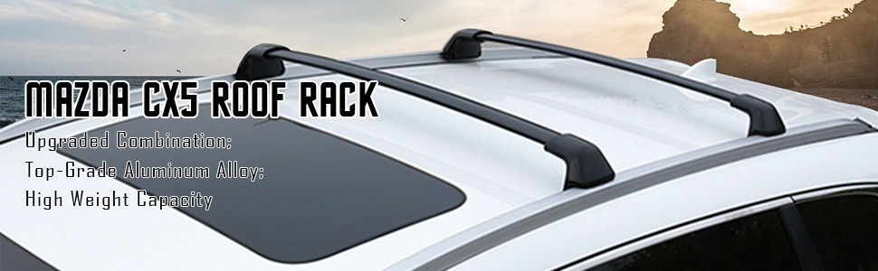 Silver Cross Bars Fit For Mazda CX5 CX-5 2017-2024 Accessories Roof Rail  Rack