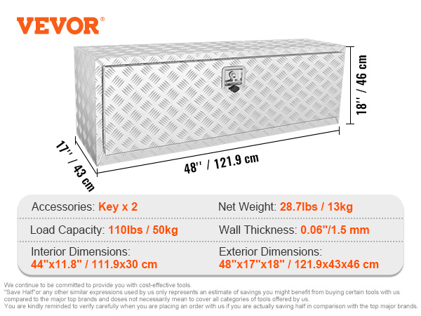 VEVOR Underbody Truck Box, 48