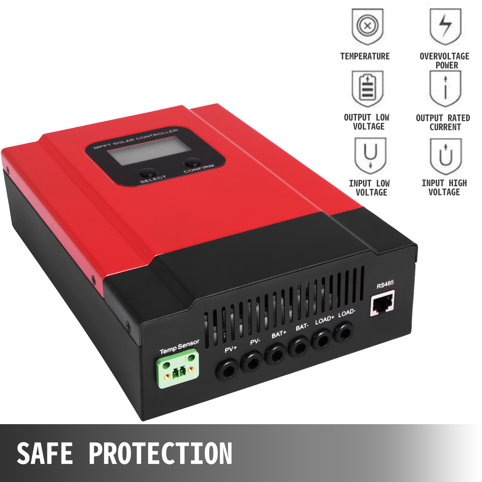 Régulateur Solaire MPPT 100A – 12V/24V/36V/48V Auto – Écran LCD, Double USB – Pour Batteries Gel, Plomb, LiFePO4