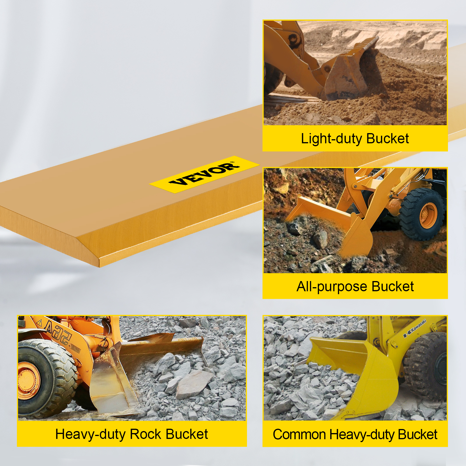 VEVOR Bucket Cutting Edge, 72x6x5/8" Bucket Edge, Weldon and Bolton