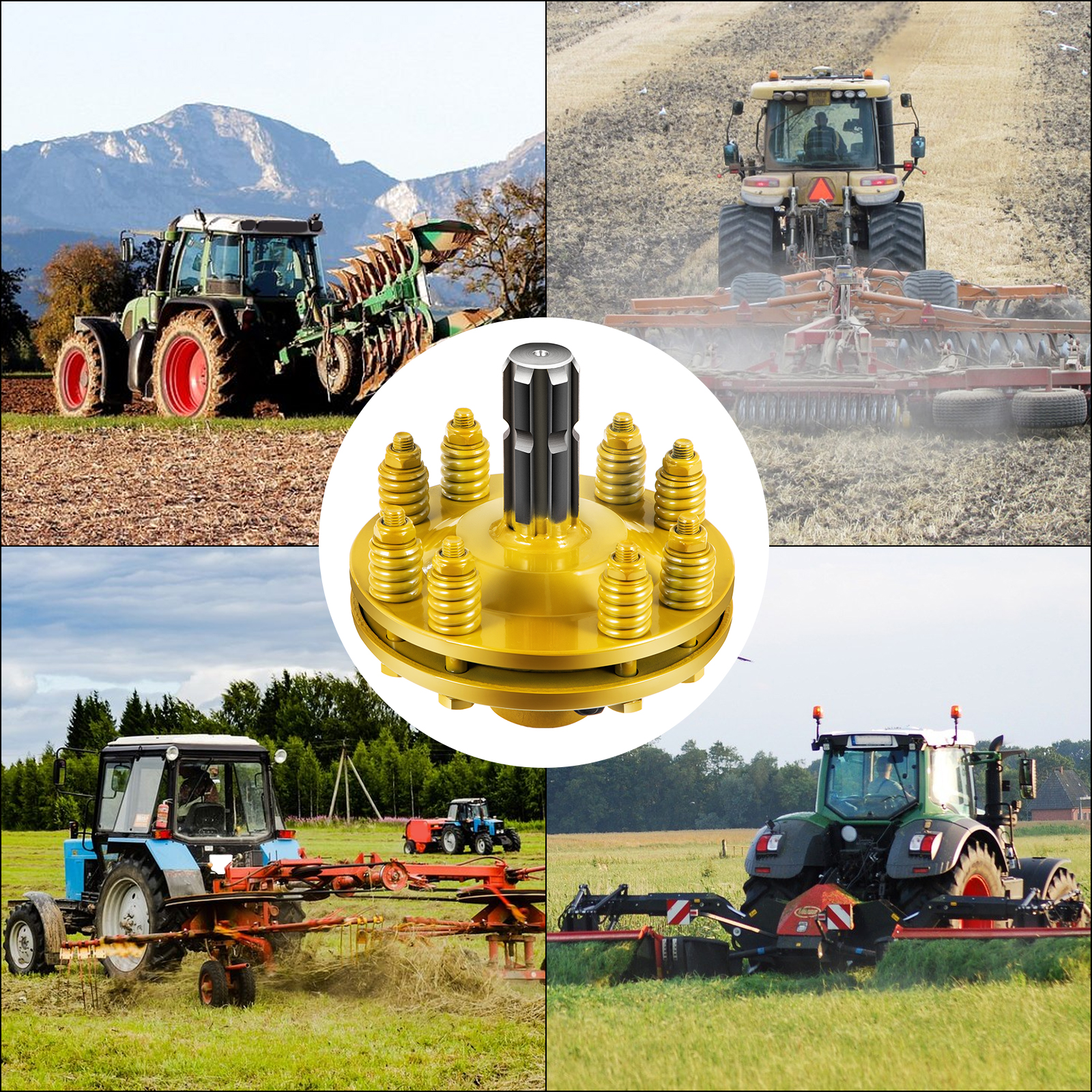 VEVOR Slip Clutch, 1 3/8” PTO Slip Clutch, 6 Spline Ends PTO Friction