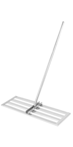 VEVOR Lawn Leveler Tool 17 x 10 in, Lawn Leveling Rake with 77 in Long Handle, Soil Leveling Tool Stainless Steel, Leveling Soil Dirt or Sand Ground Surface for Yard Garden Ground and Golf Lawn