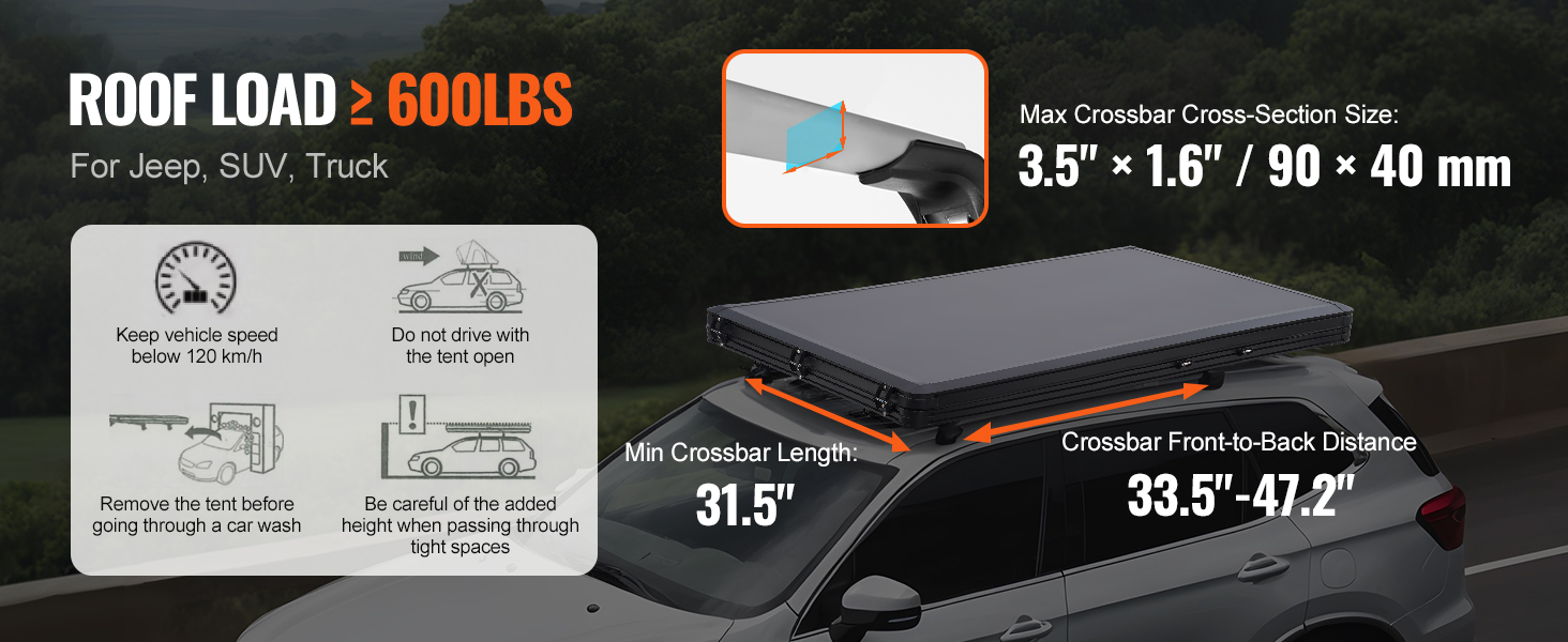 Dachzelt Hartschale 2‑3 Personen Wasserdicht Jeep SUV Truck Leiter Rooftop Tent A100 2.5w