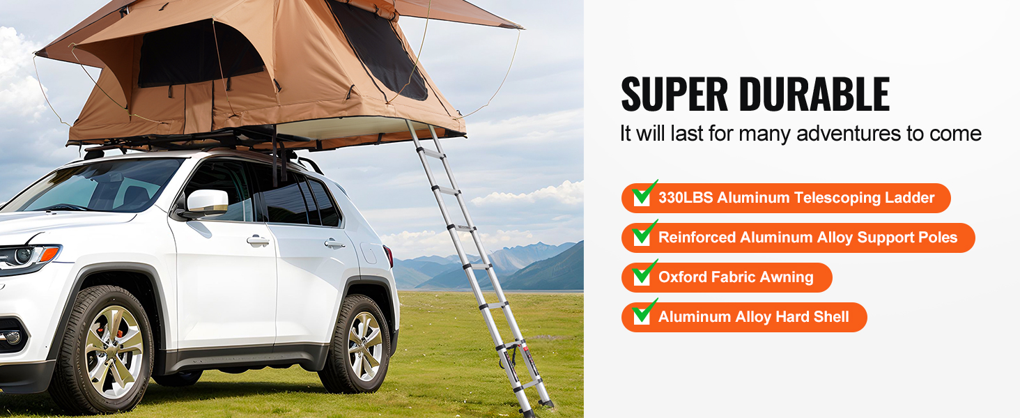 Dachzelt Hartschale 2‑3 Personen Wasserdicht Jeep SUV Truck Klappbar Rooftop Tent A100 2.4