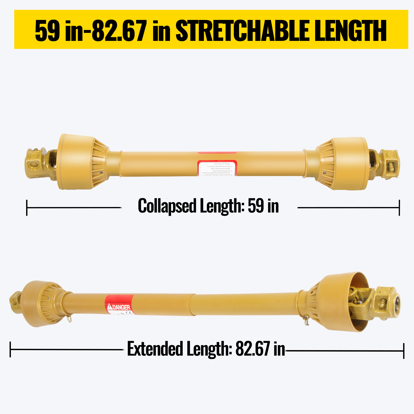 VEVOR Vevor Pto Shaft Pto Drive Shaft 13/8" X 6 Spline End T8 21001500mm For Tractor VEVOR EU