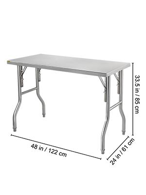 folding commercial prep table,48 x 24 Inch,stainless steel