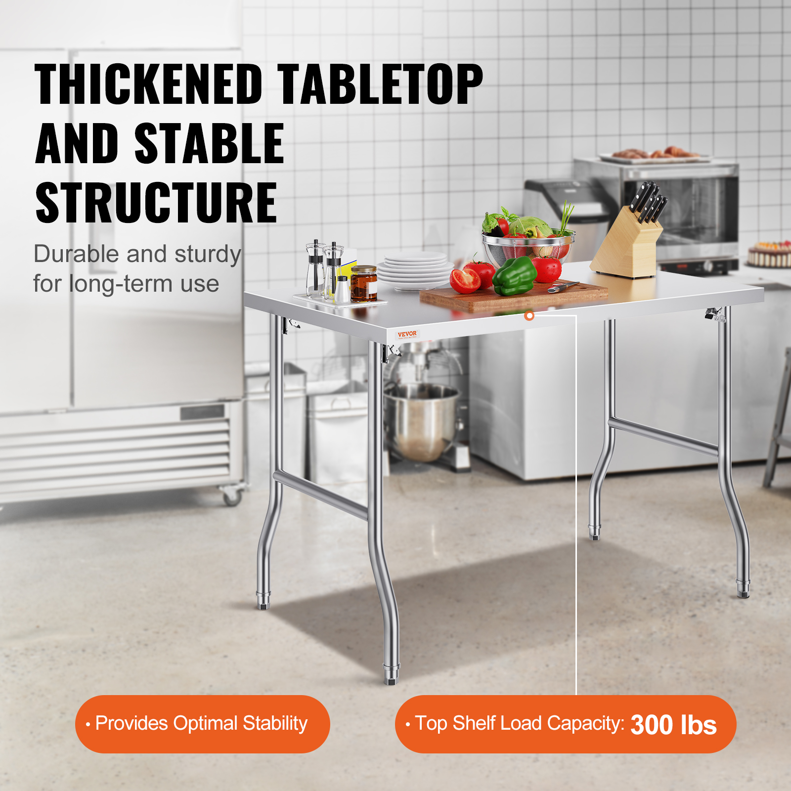 Folding stainless steel prep table sales