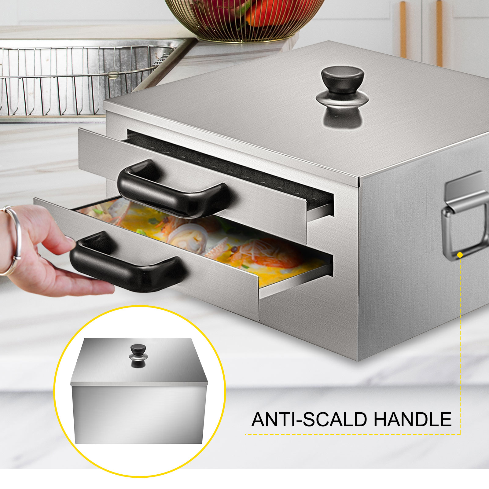 VEVOR VEVOR Rice Noodles Steamer Rice Noodle Roll Maker 2Layer Rice