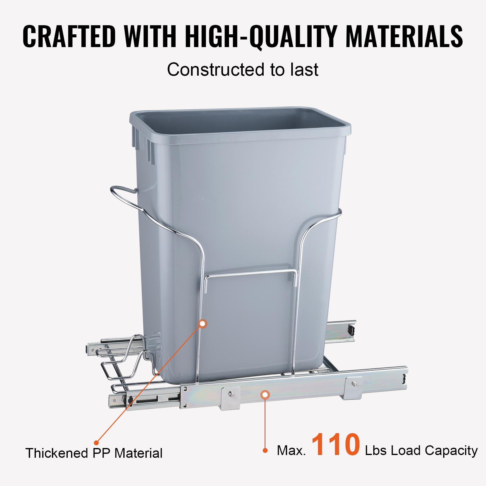 Double/Single Pullout Waste Container Kitchen Trash Can 70L/35L/29L Grey - Picture 29 of 62
