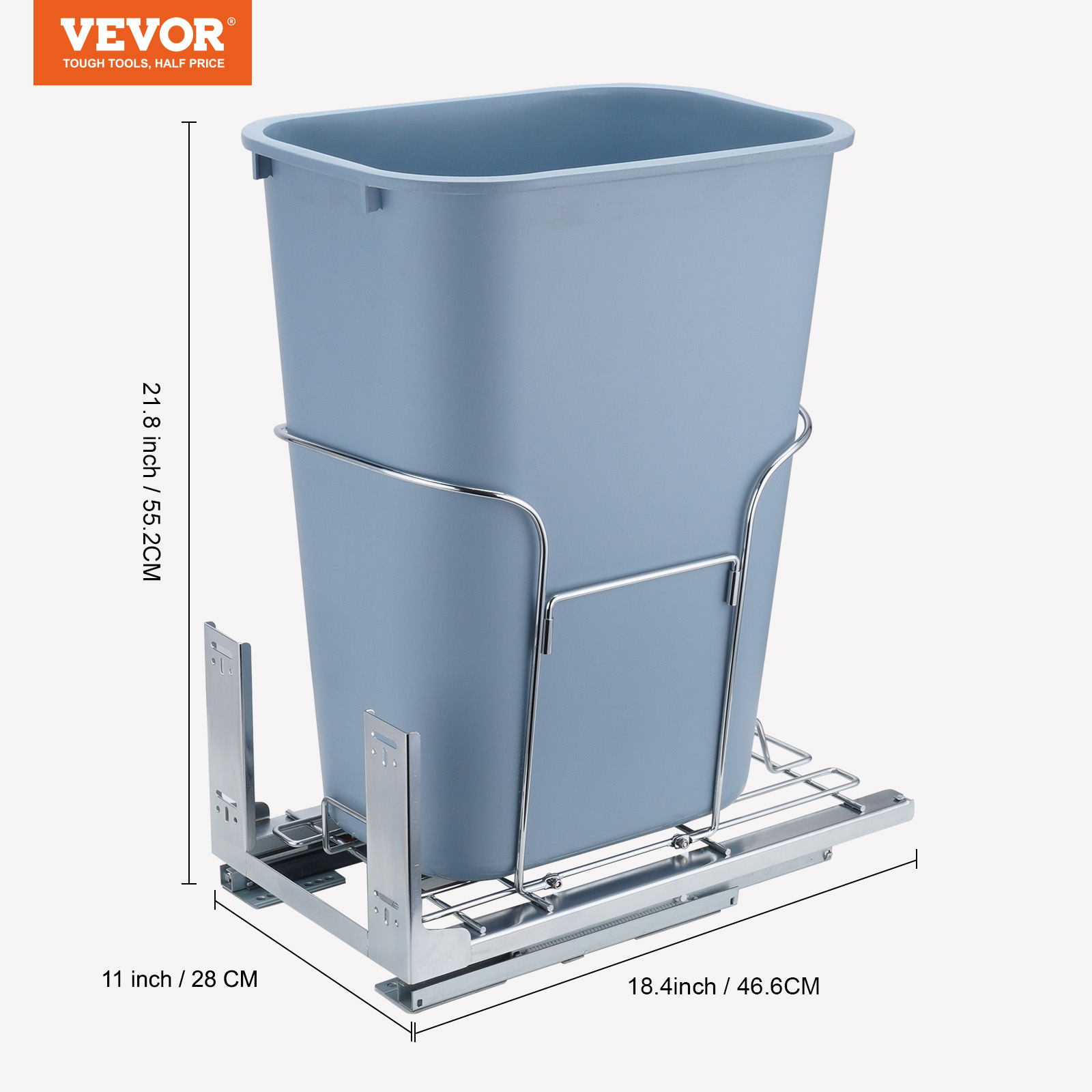 Double/Single Pullout Waste Container Kitchen Trash Can 70L/35L/29L Grey - Picture 45 of 62