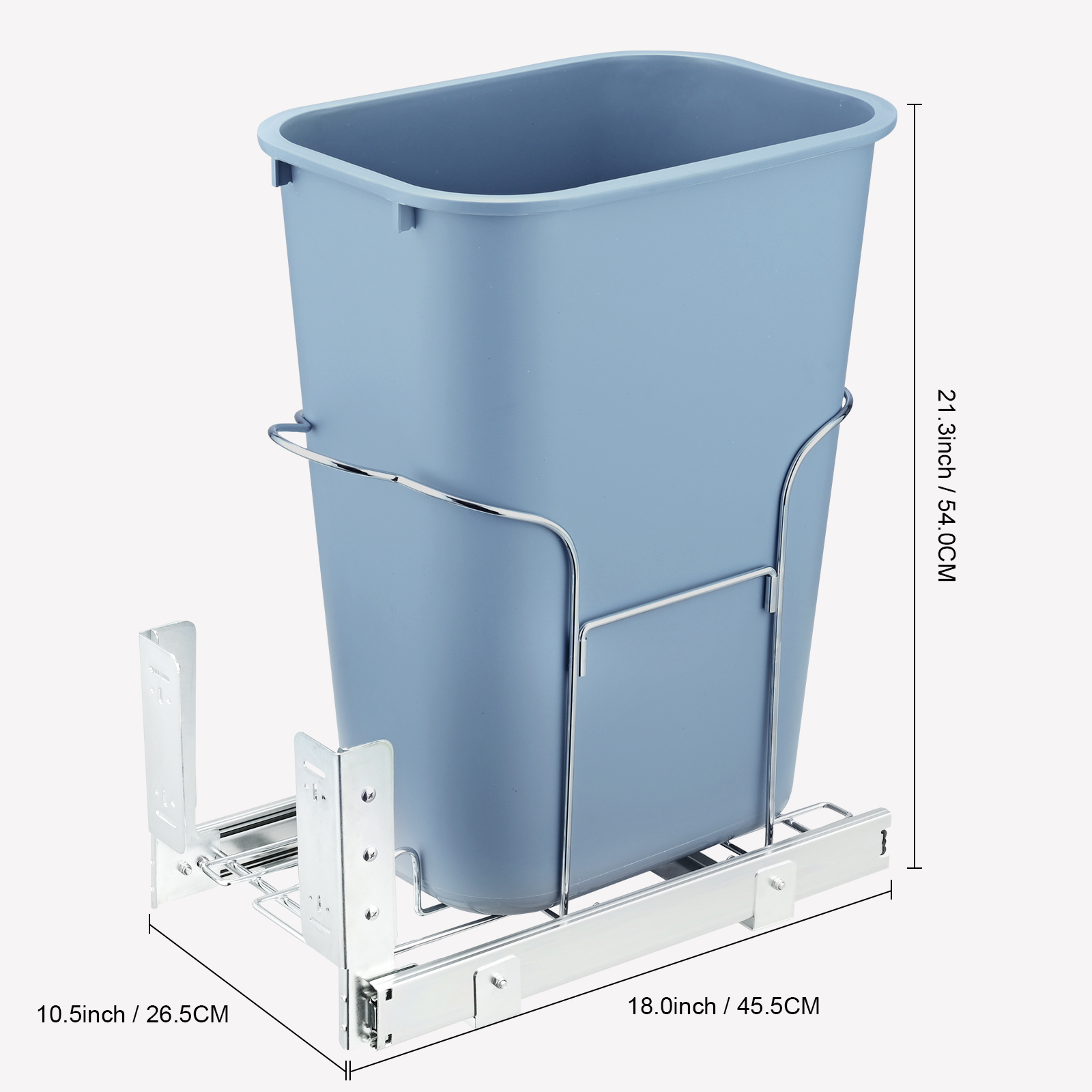 Double/Single Pullout Waste Container Kitchen Trash Can 70L/35L/29L Grey - Picture 57 of 62