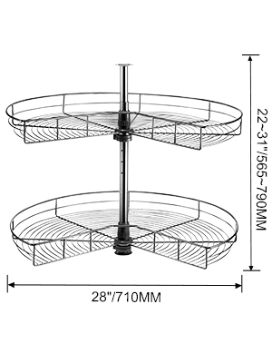 Cloud Blind Corner Pullout,34 In,2 Tier