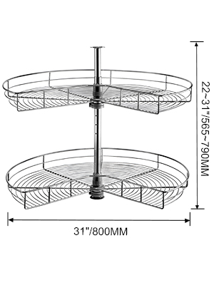 Cloud Blind Corner Pullout,34 In,2 Tier