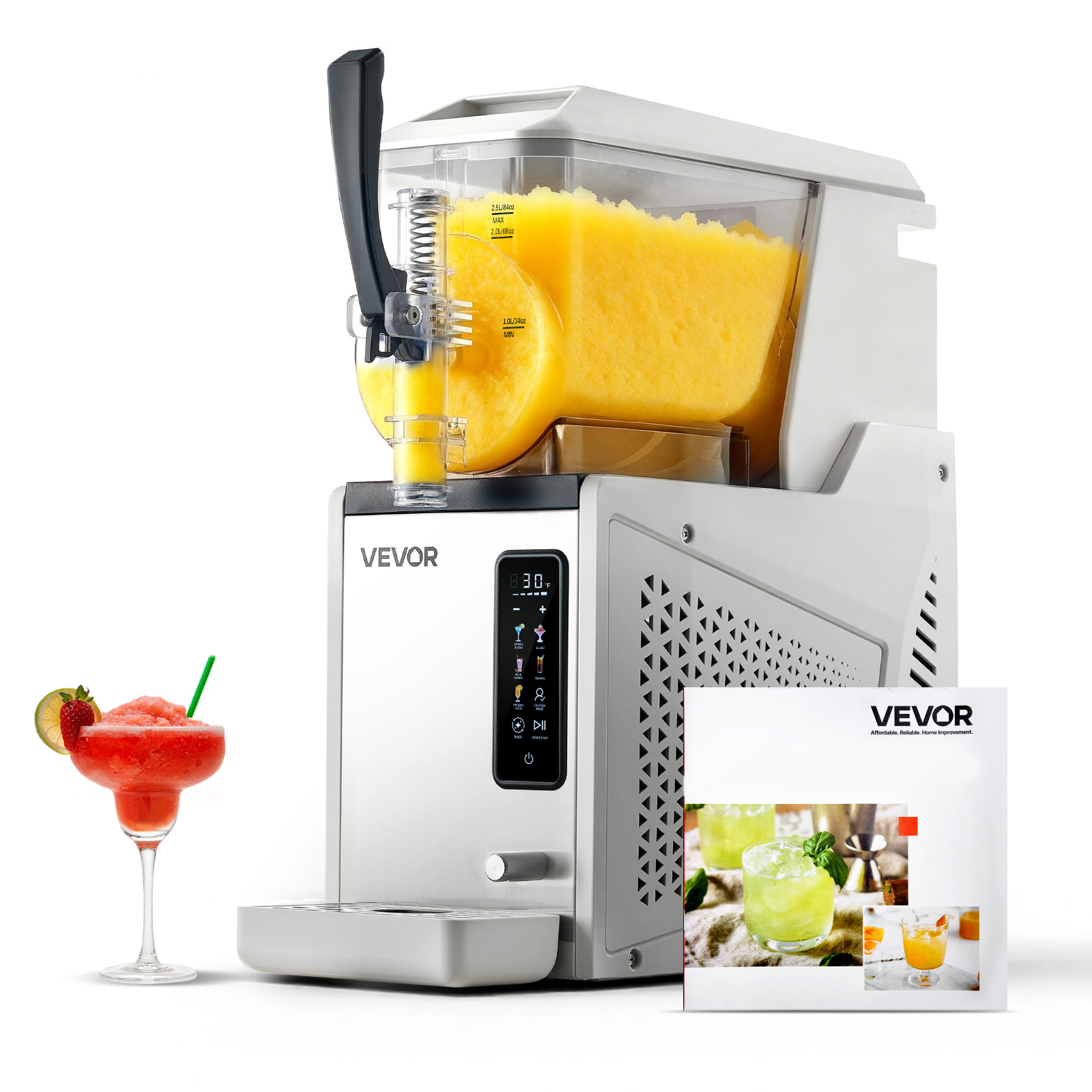 VEVOR Slushie Machine 3/4/6L No Ice Needed Frozen Drink Maker Single/Dual Tank