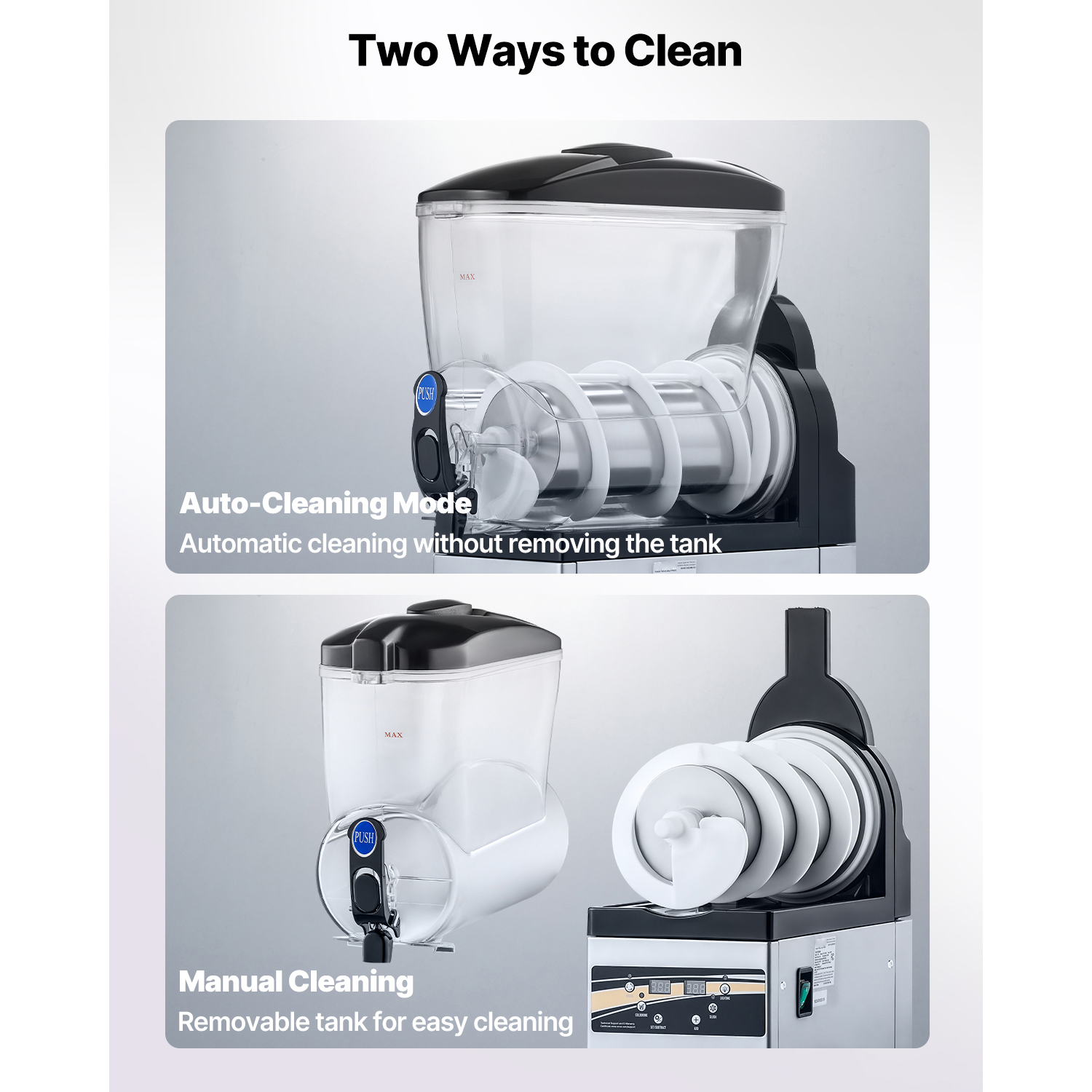 Uimoso Commercial Frozen Drink Slushy Machine 15L/30L/45L Slushie Beverage Maker