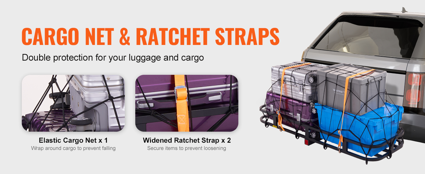 VEVOR 53 x 19 x 5 in Hitch Cargo Carrier, 500lb Capacity Trailer Hitch