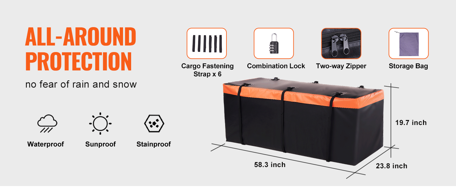 Hitch Cargo Carrier - 500lb Capacity Anti-Rust Luggage Basket For SUVs, Trucks & RVs