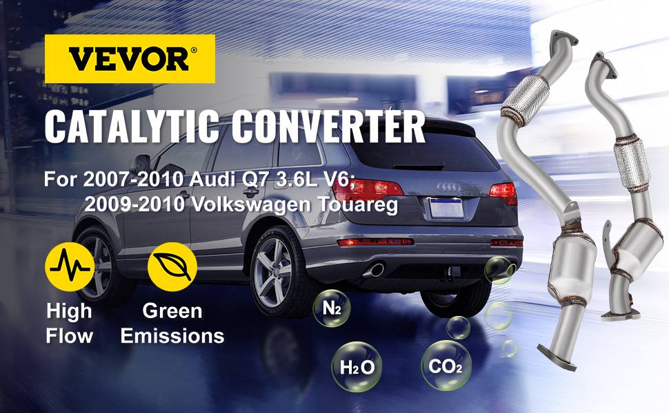 Pair of Catalytic Converter Fits 2008 2009 Audi Q7 3.6L V6 VEVOR US