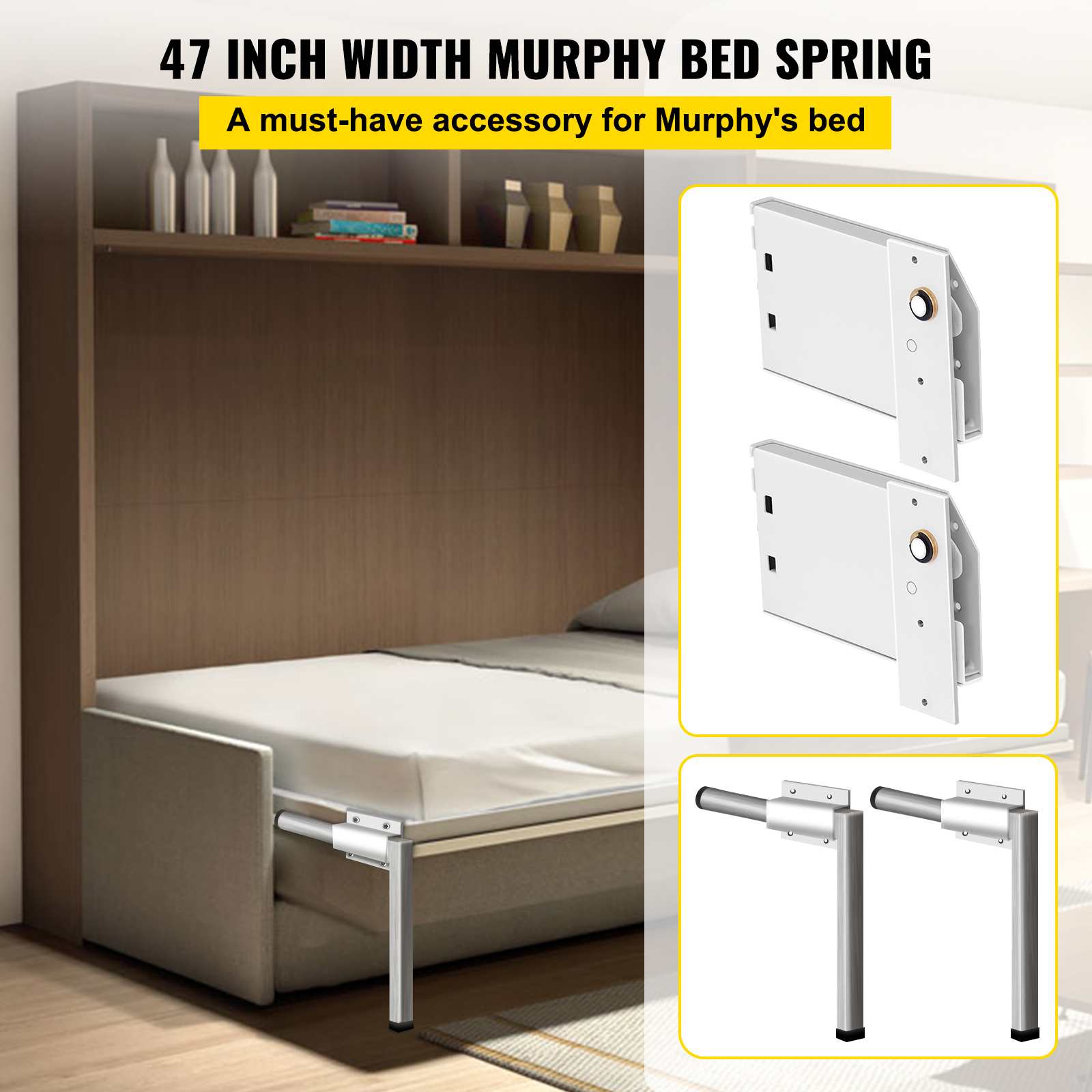 Murphy Wall Bed Spring Mechanism Hardware Kit Horizontal Vertical Twin/King Bed - Picture 24 of 31