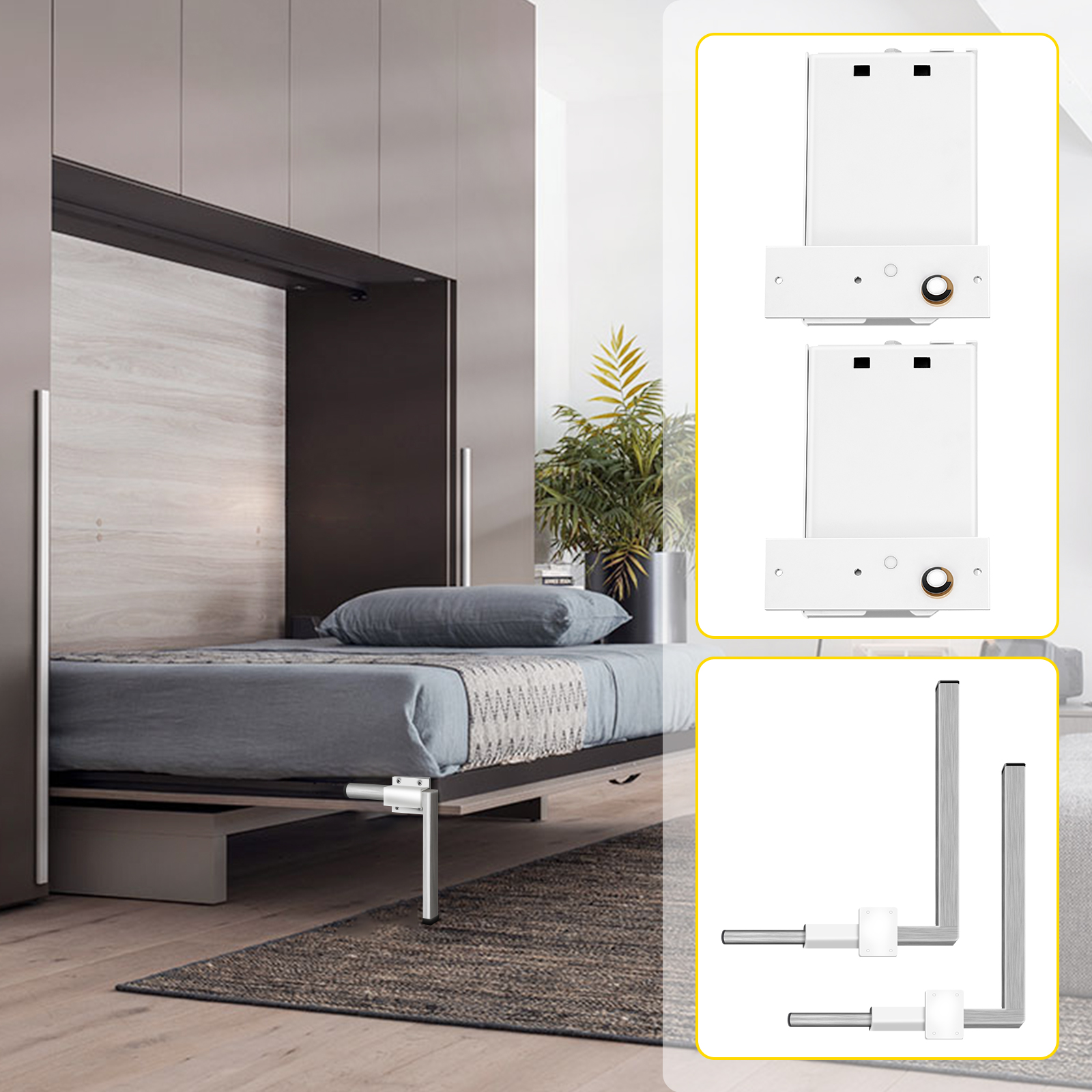 Murphy Wall Bed Spring Mechanism Hardware Kit Horizontal Vertical Twin/King Bed - Picture 31 of 31