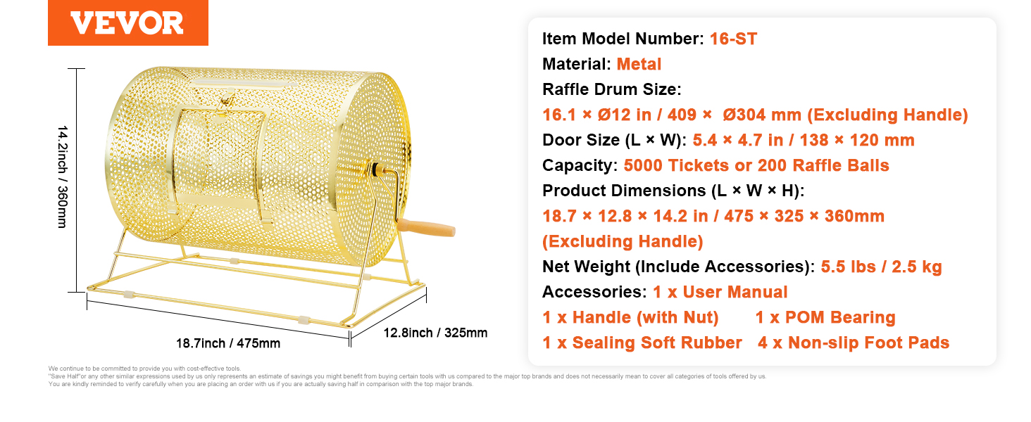 Raffle Drum,Lottery Cage,Brass Plated