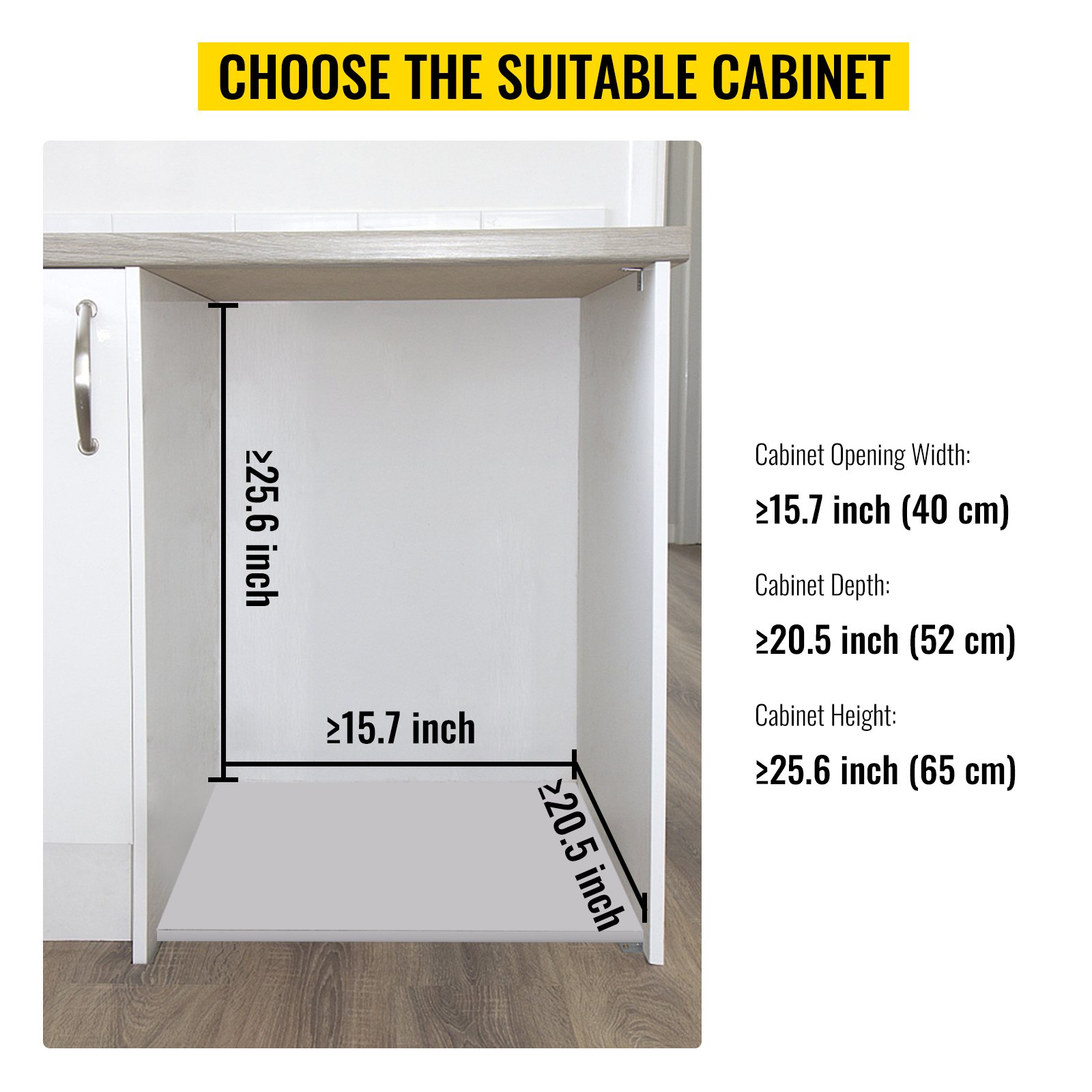 40 Litre Pull Out Under Counter Kitchen Waste Recycling Bin for 400mm  Cabinet Hinged Door Base Mounted – Handle & Home