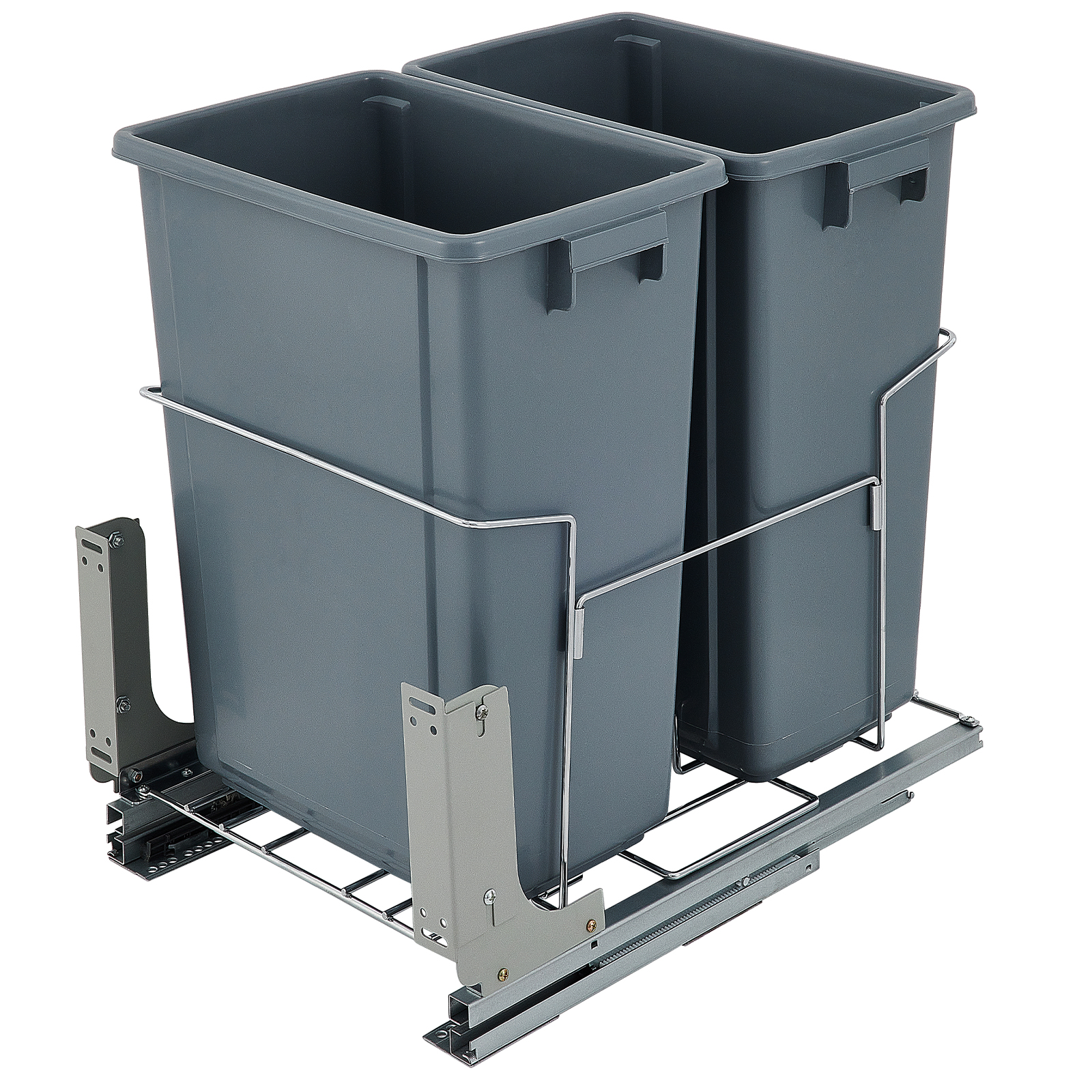 VEVOR VEVOR Bote de basura extraíble, contenedor de residuos de cocina  debajo del montaje con mango deslizante, capacidad de carga de 35.3 libras,  contenedor de reciclaje de basura resistente para gabinete de