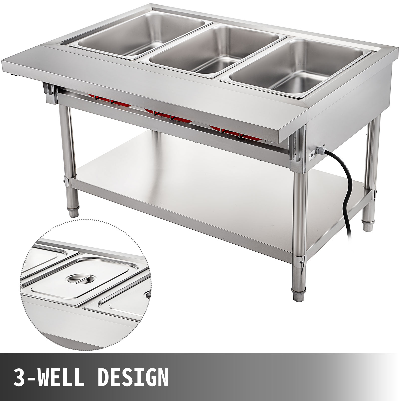 Vevor Electric Steam Table Food Warmer Buffet 3 Pans Steamer Bain Marie Vevor Electric Steam Table Food Warmer Buffet 3 Pans Steamer Bain Marie