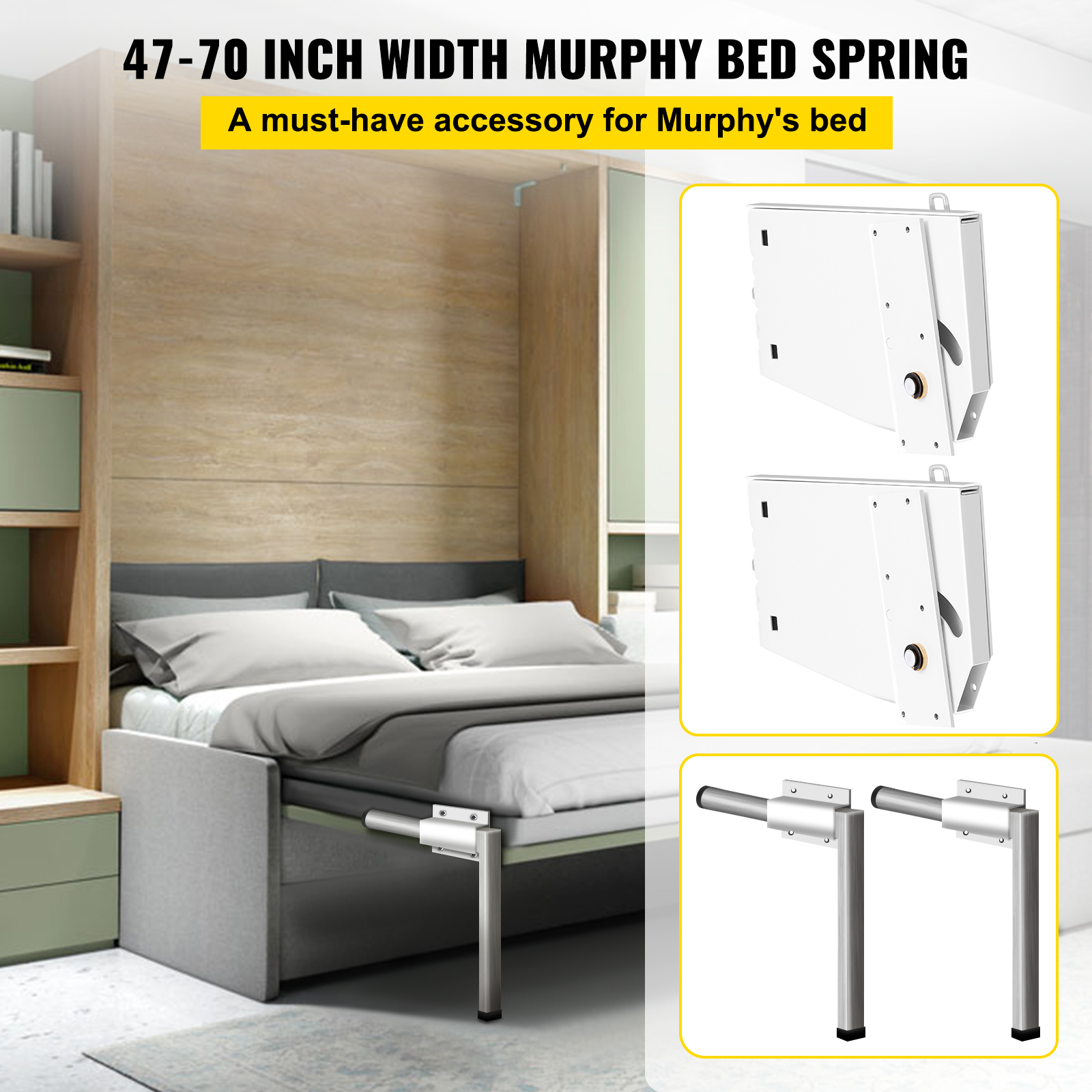 Murphy Wall Bed Spring Mechanism Hardware Kit Horizontal Vertical Twin/King Bed - Picture 14 of 31