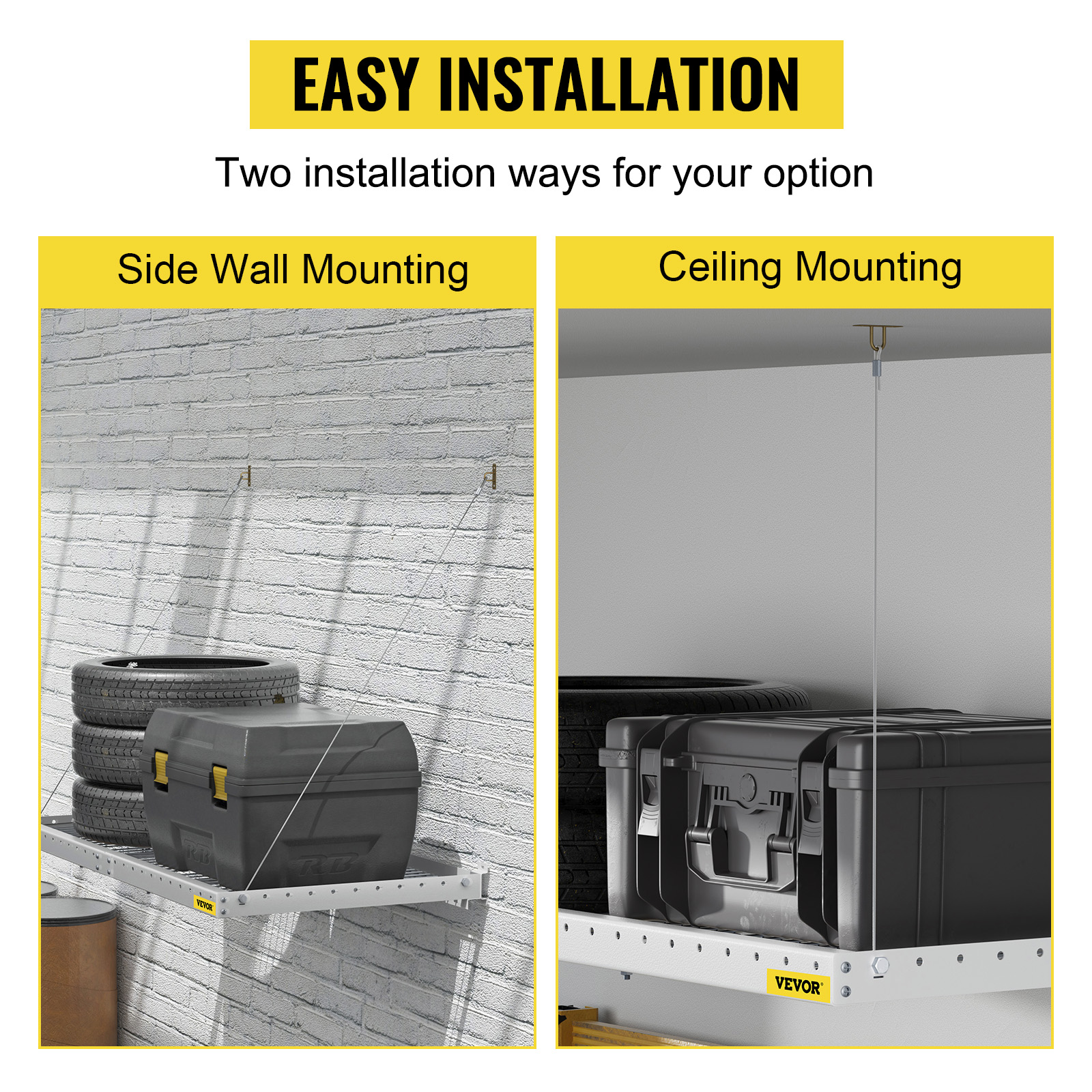 VEVOR Garage Wall Shelf 2 x 4 ft Garage Shelving Wall Mounted Steel